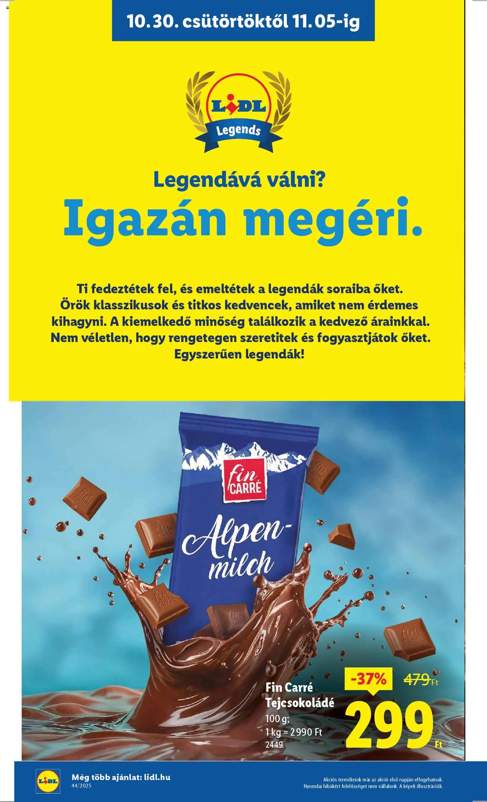 Lidl akciós ujság - amely érvényes a következő dátumtól: 30.10.2025 | Oldal: 2 | Termékek: Tejcsokoládé