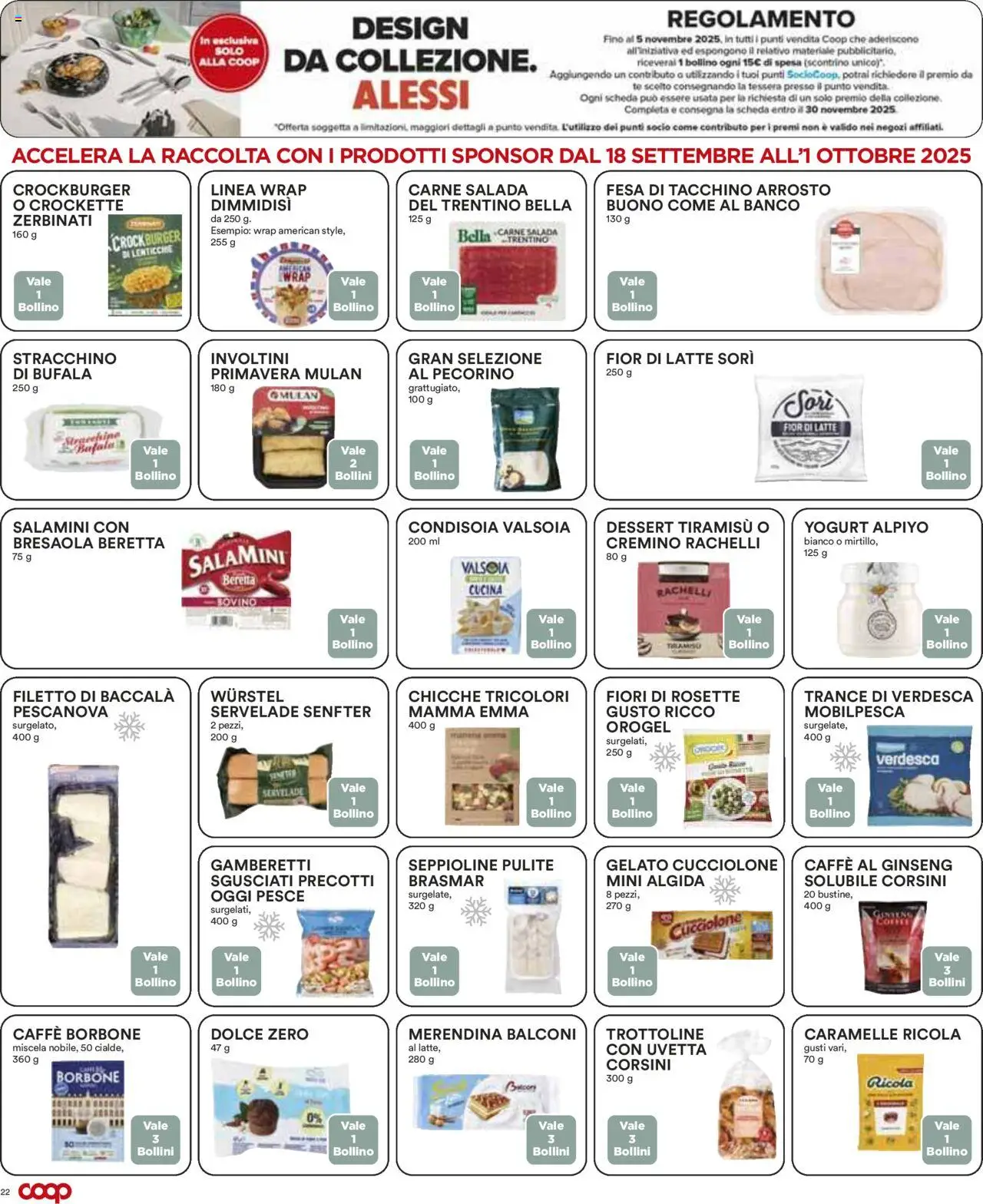 Volantino COOP del 18.09.2025 | Pagina: 22 | Prodotti: Pesce, Caramelle, Bresaola, Latte
