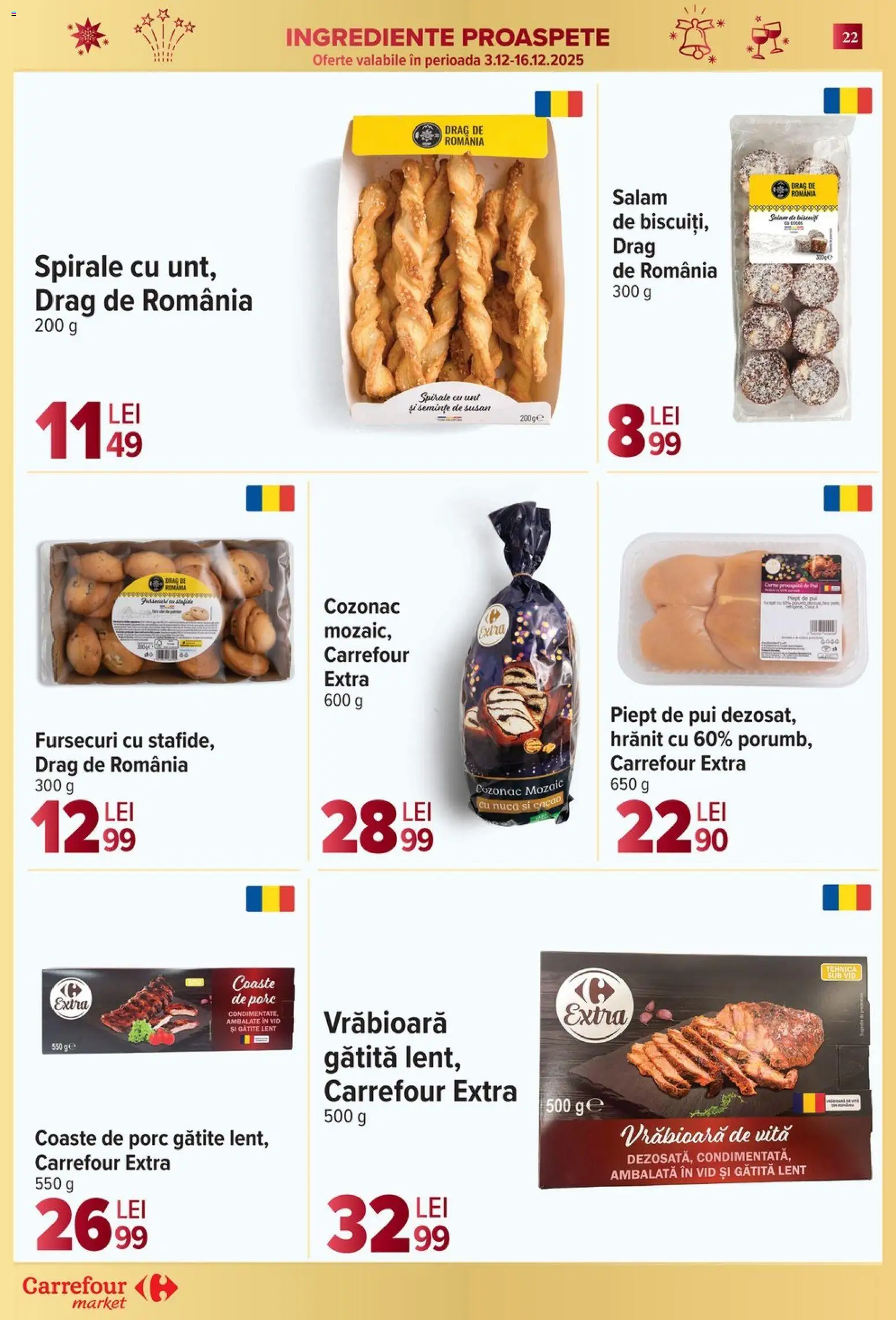 Noul catalog Carrefour – valabil de la 03.12.2025 | Pagină: 22 | Produse: Hacıyatmaz Kedi Oyuncağı, Semințe, Unt, Salam