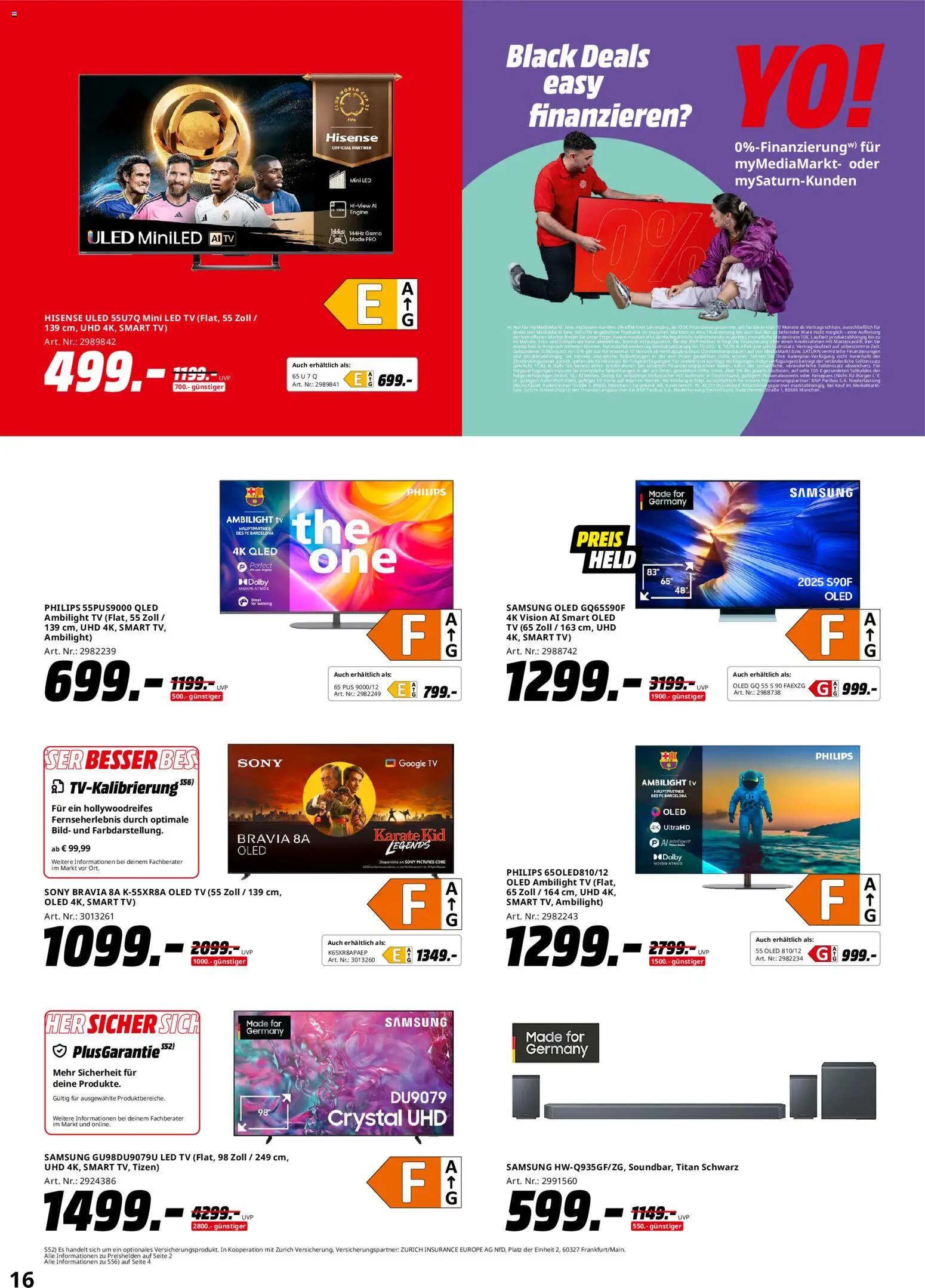 Media Markt - Black Friday – gültig ab 13.11.2025 | Seite: 16 | Produkte: Philips, Hisense, Smart TV, TV