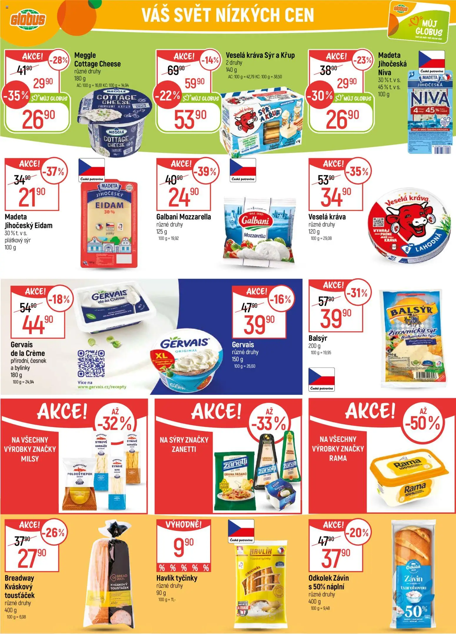 Globus leták - Praha-Štěrboholy od 14.01.2026 | Strana: 23 | Produkty: Plátkový sýr, Eidam, Grana Padano, Cottage