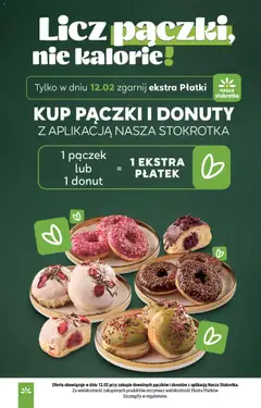 Pogląd oferty "Stokrotka Gazetka" - ważna od 12.02.2026 | Strona: 13 | Produkty: Stokrotka, Pączki, Donut, Płatki