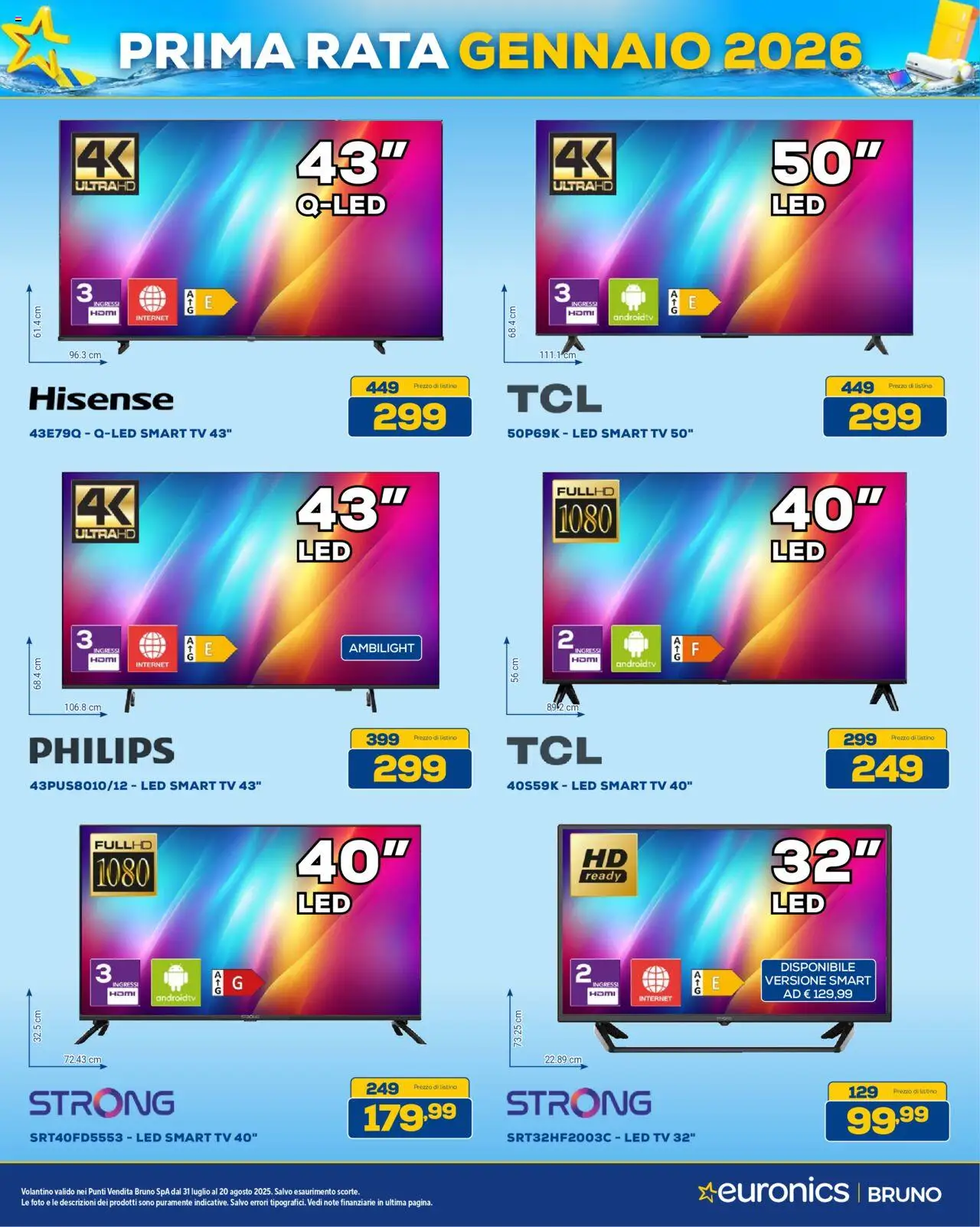 Volantino Euronics del 31.07.2025 | Pagina: 36 | Prodotti: smart TV, TV