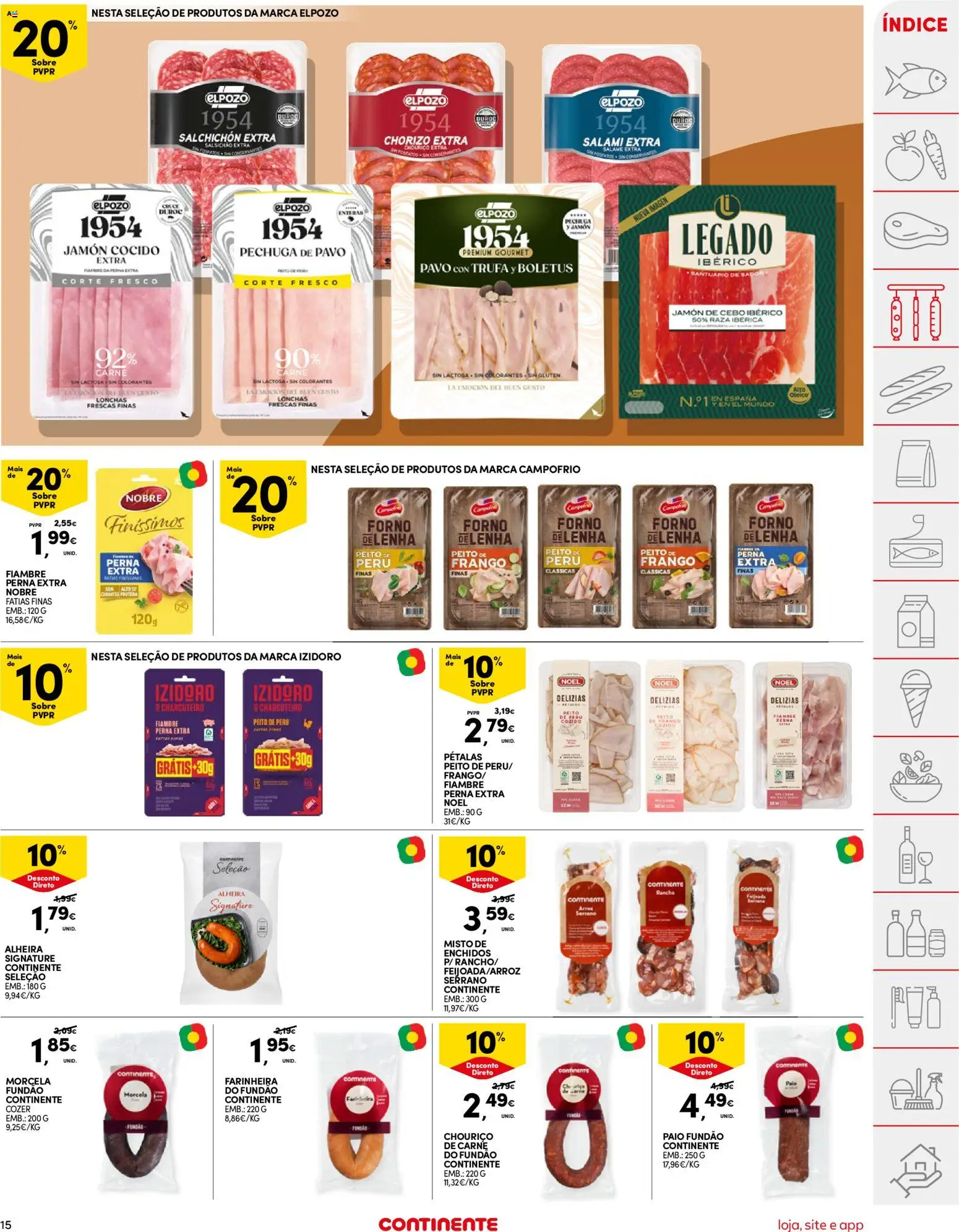 Continente folheto │ válido de 04.11.2025 | Página: 15 | Produtos: Peru, Salame, Chouriço, Carne