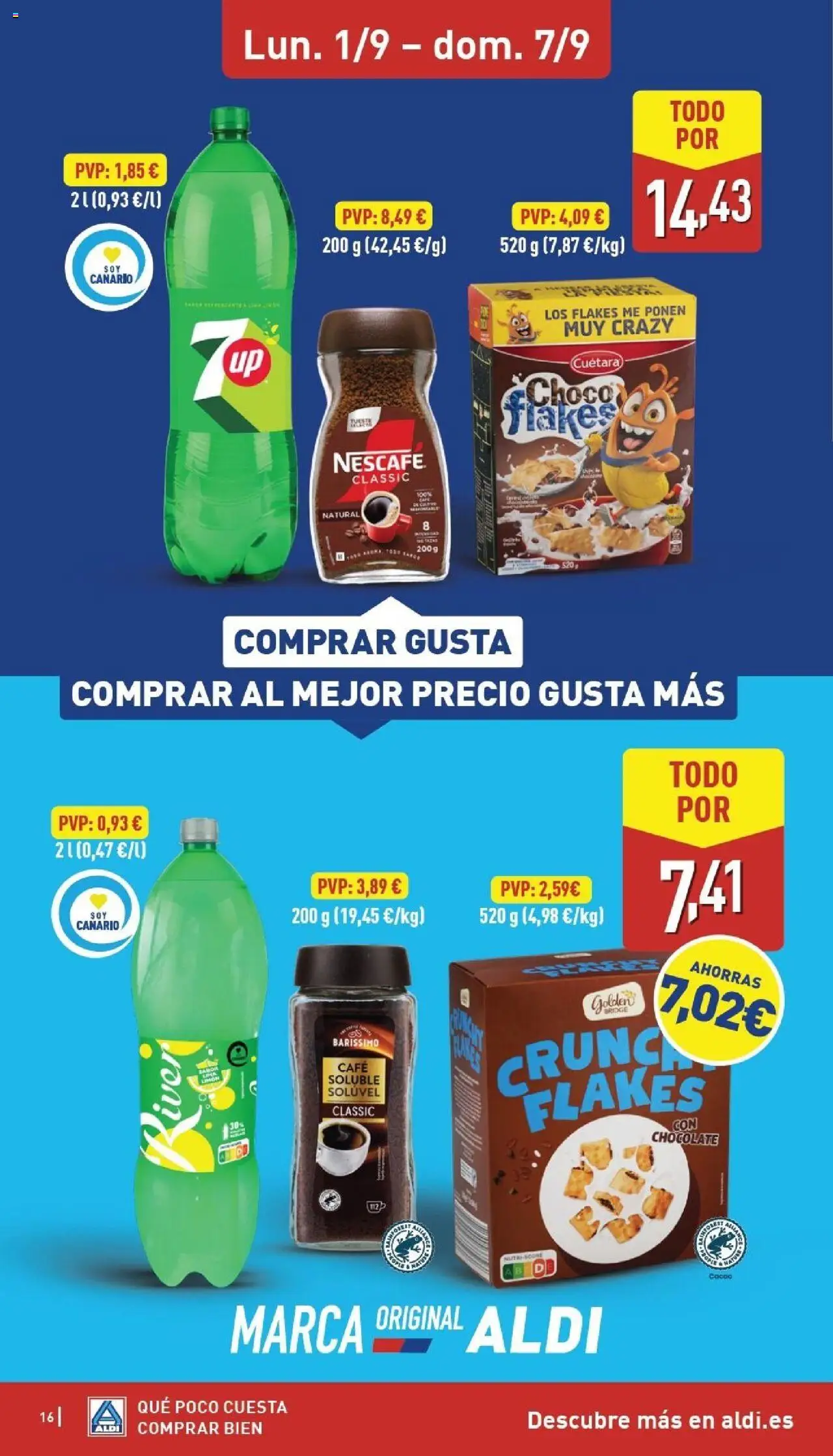 Aldi folleto Canarias │ válido desde el 01.09.2025 | Página: 16 | Productos: Café, Chocolate, Μηχανή καφέ