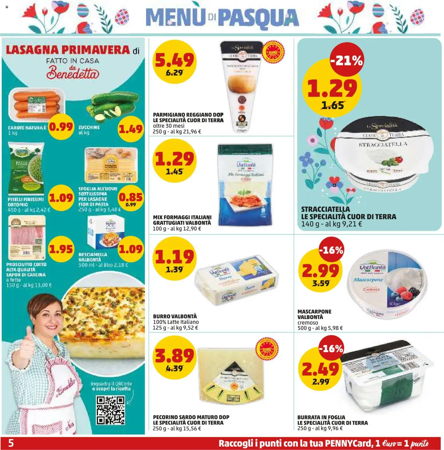 Volantino PENNY del 26.03.2026 | Pagina: 5 | Prodotti: Prosciutto, Lasagna, Parmigiano, Pecorino