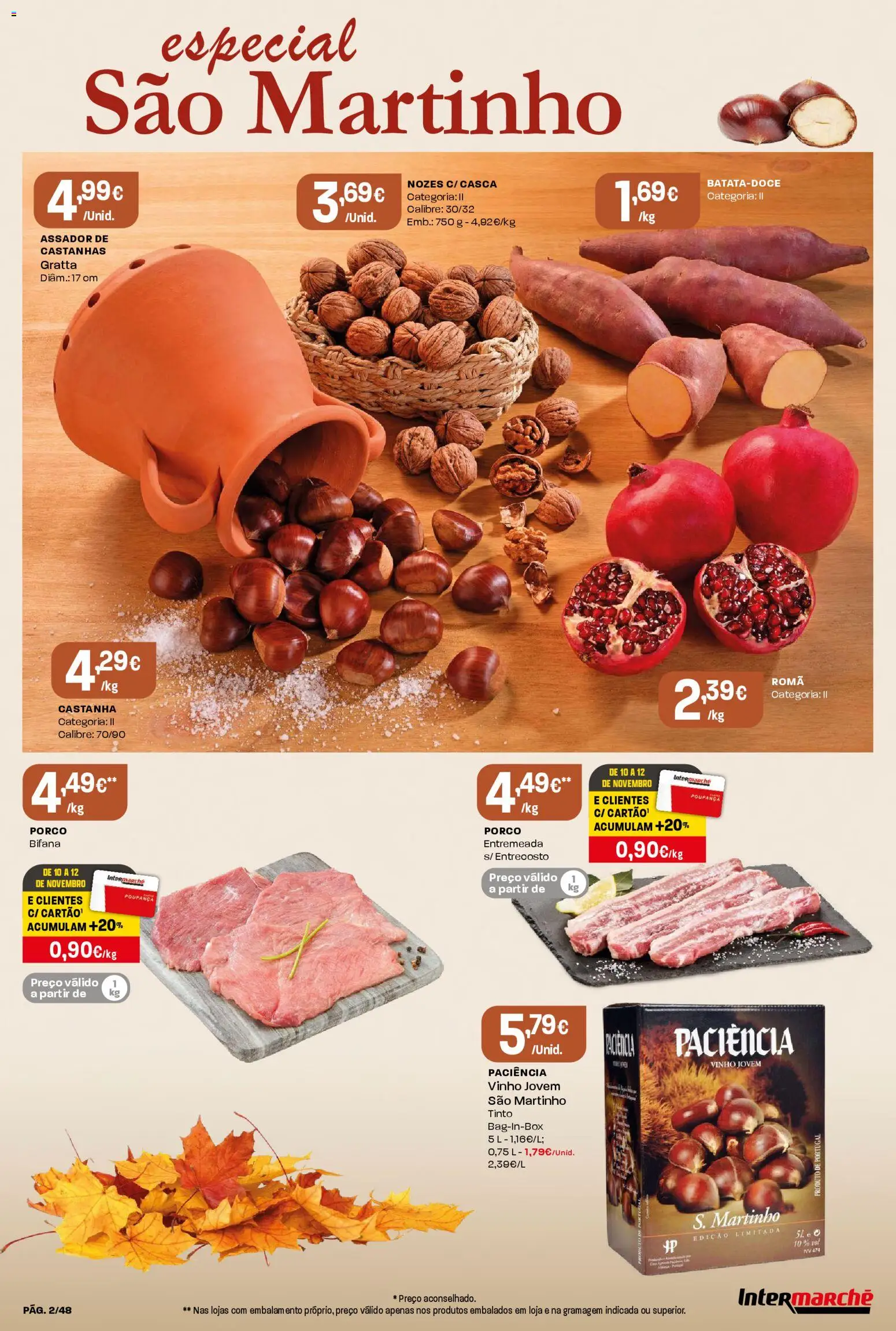 Intermarché folheto │ válido de 06.11.2025 | Página: 2 | Produtos: Castanhas, Vinho, Nozes