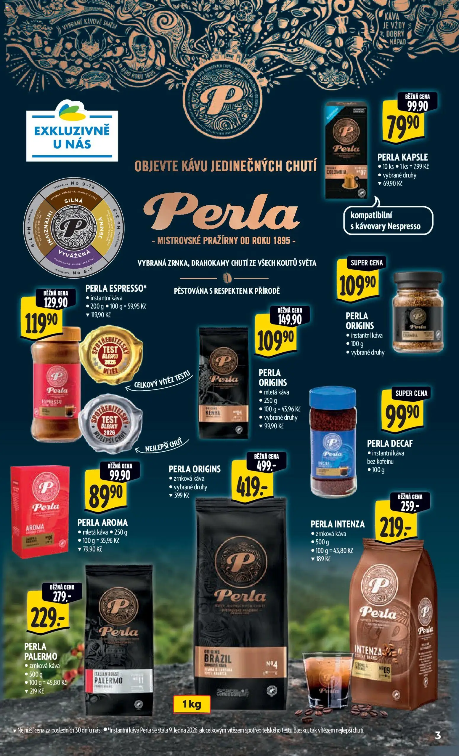 Albert leták - Hypermarket od 25.02.2026 | Strana: 9 | Produkty: Káva Perla, Káva, Instantní káva, Zrnková káva
