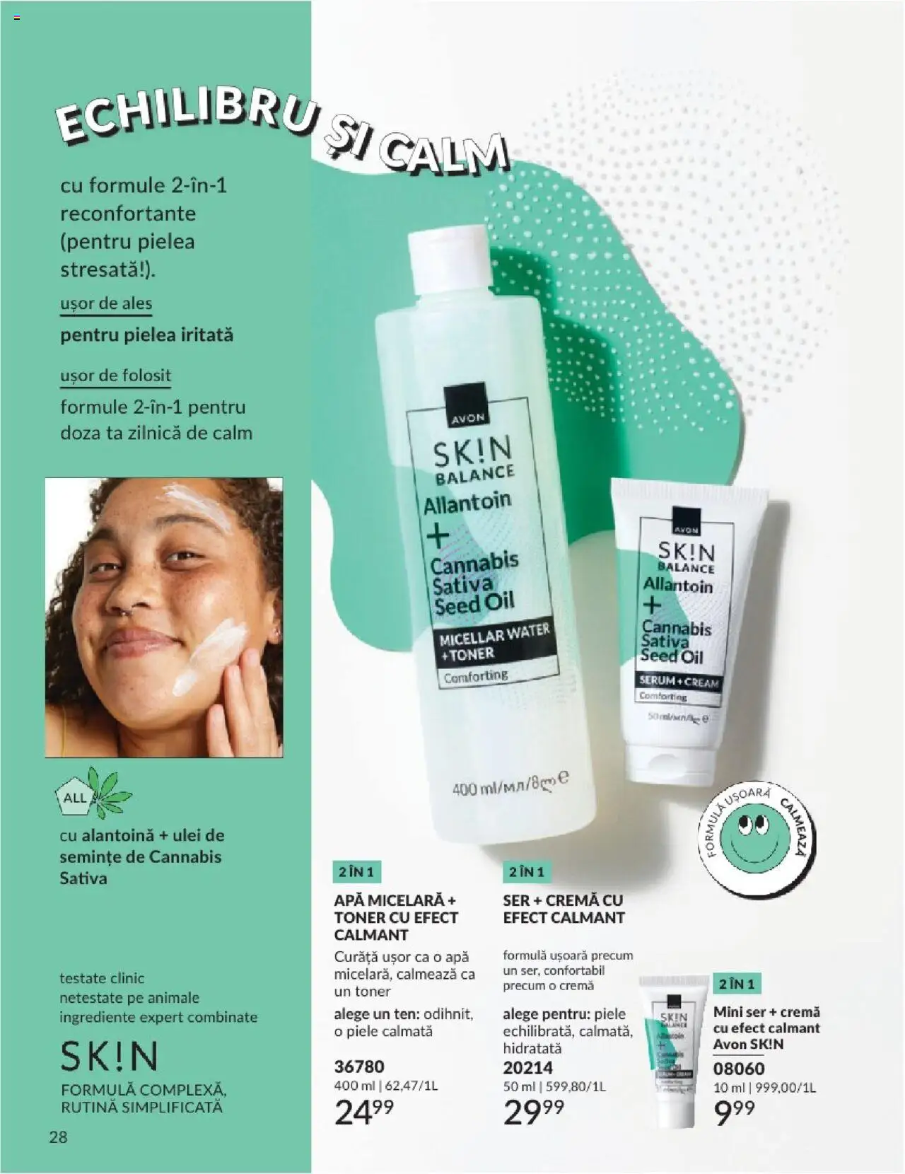 Catalog Avon - 08 2025 – valabil de la 01.08.2025 | Pagină: 28 | Produse: Serum, Toner, Ulei, Apă