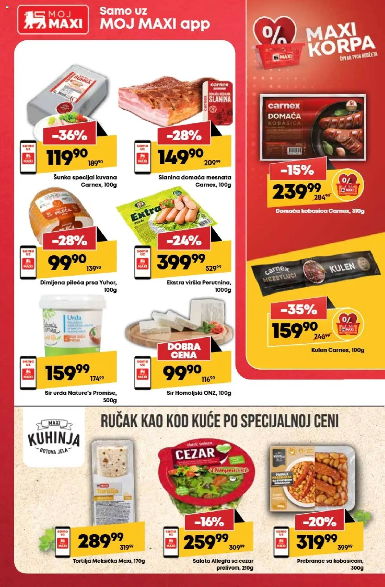 Maxi katalog - važi od 14.08.2025 | Strana: 18 | Proizvode: Pileća prsa, Salata, Kuhinja, Dimljena pileća prsa