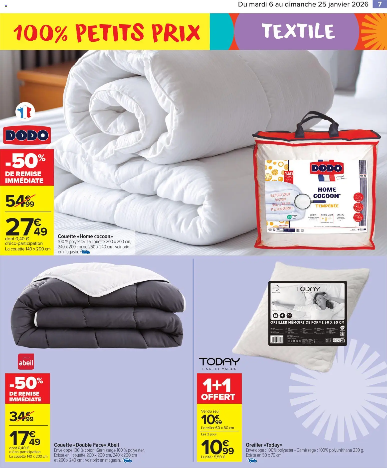 {H1} | Page: 7 | Produits: Enveloppe, Oreiller, La couette, Couette