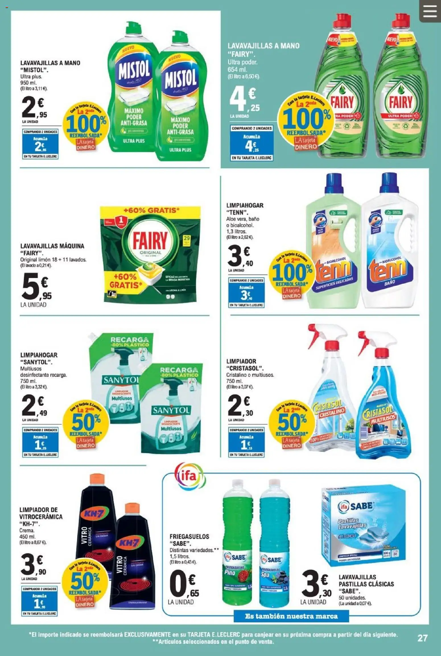 E.Leclerc folleto │ válido desde el 08.04.2026 | Página: 27 | Productos: Lavavajillas, Baño