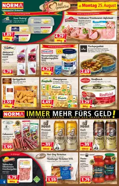 Norma Flugblatt gültig ab 25.08.2025 | Seite: 6 | Produkte: Pasta, Wurst, Knoblauch, Käse