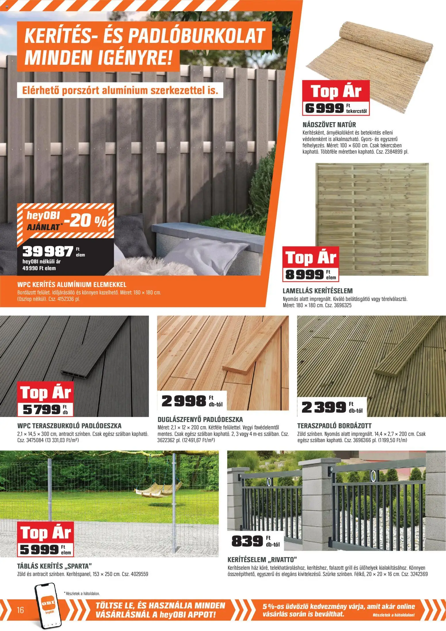 OBI akciós ujság - amely érvényes a következő dátumtól: 03.03.2026 | Oldal: 16 | Termékek: Grill, Belátásgátló