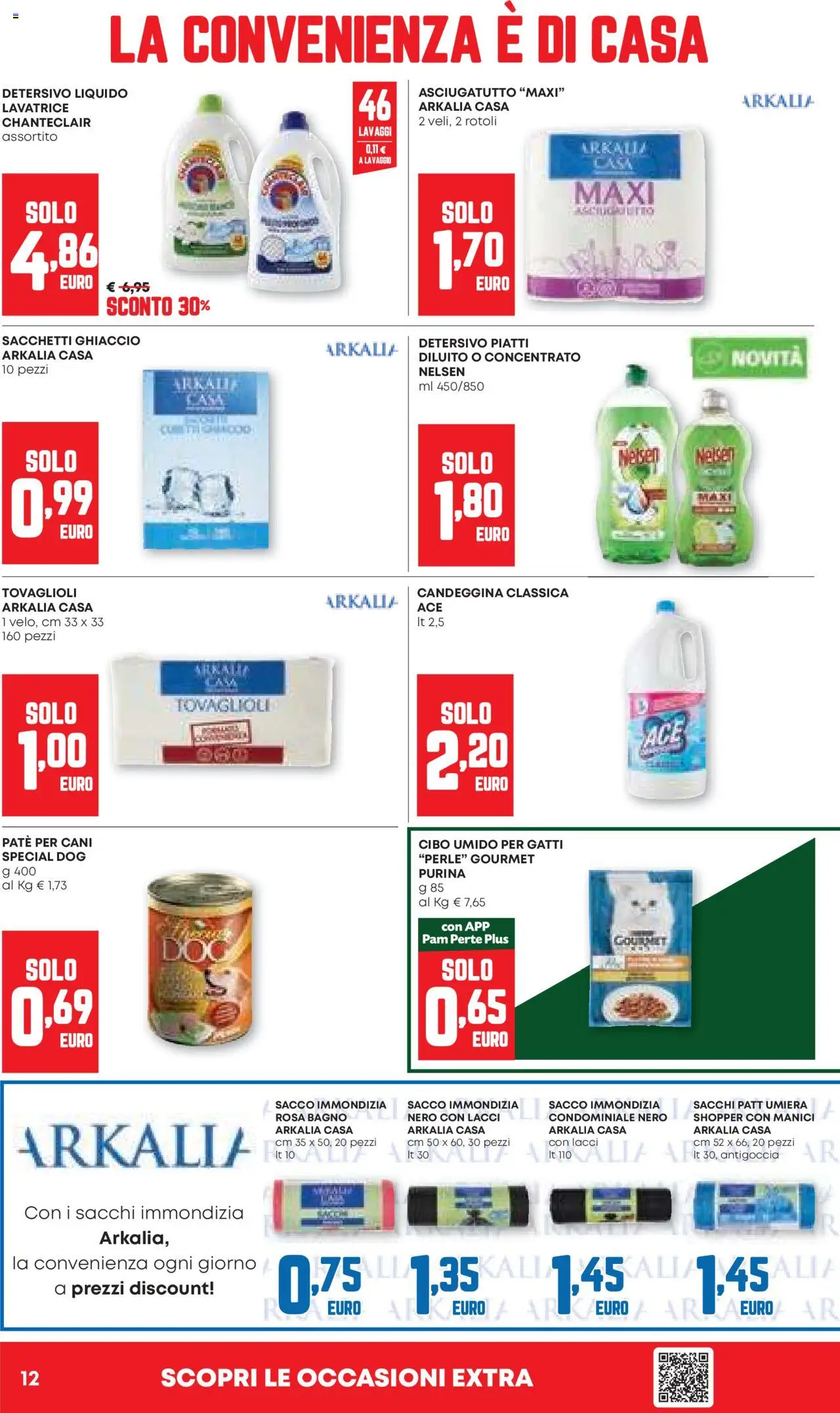 Volantino PAM del 07.08.2025 | Pagina: 12 | Prodotti: Paté, Candeggina, Asciugatutto, Bagno
