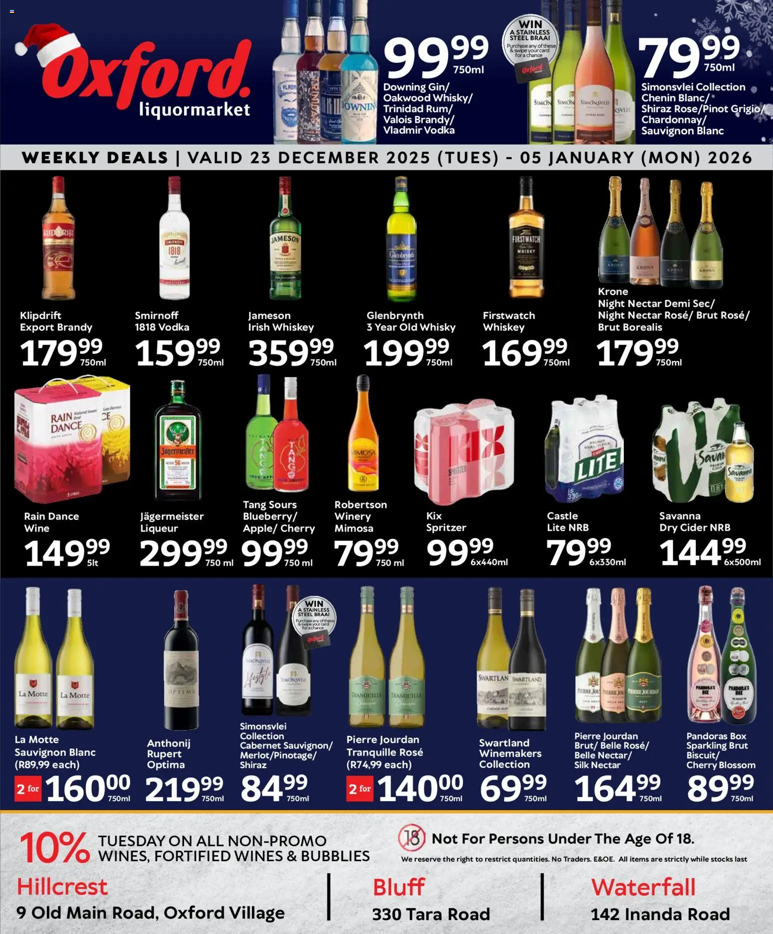New Oxford Freshmarket catalogue – valid from 23.12.2025 | Page: 24 | Products: Brandy, Cider, Wine, Whiskey
