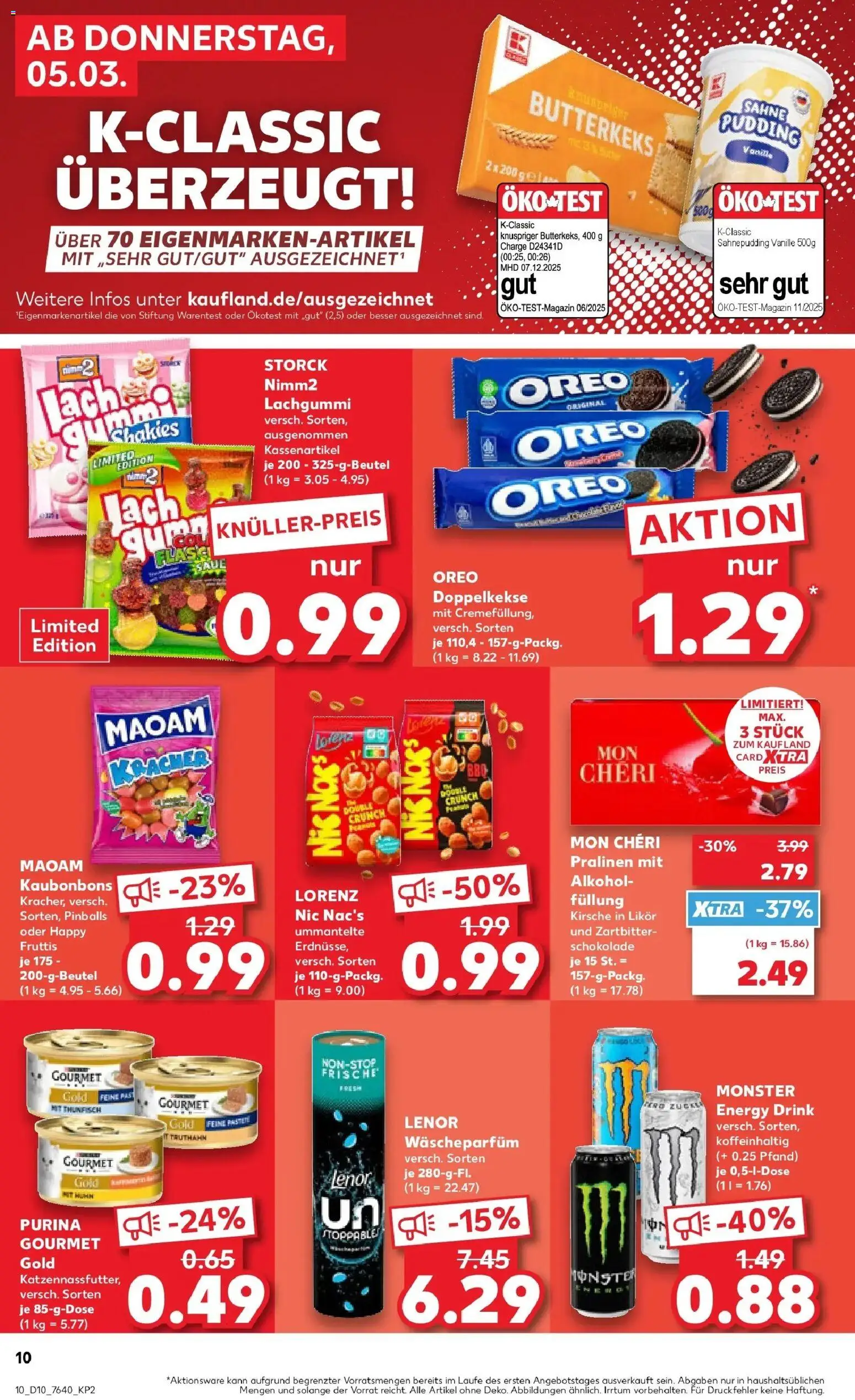 Kaufland Prospekt Oer-Erkenschwick	 – gültig ab 02.03.2026 | Seite: 22 | Produkte: Schokolade, Likör, Monster, Purina gourmet gold