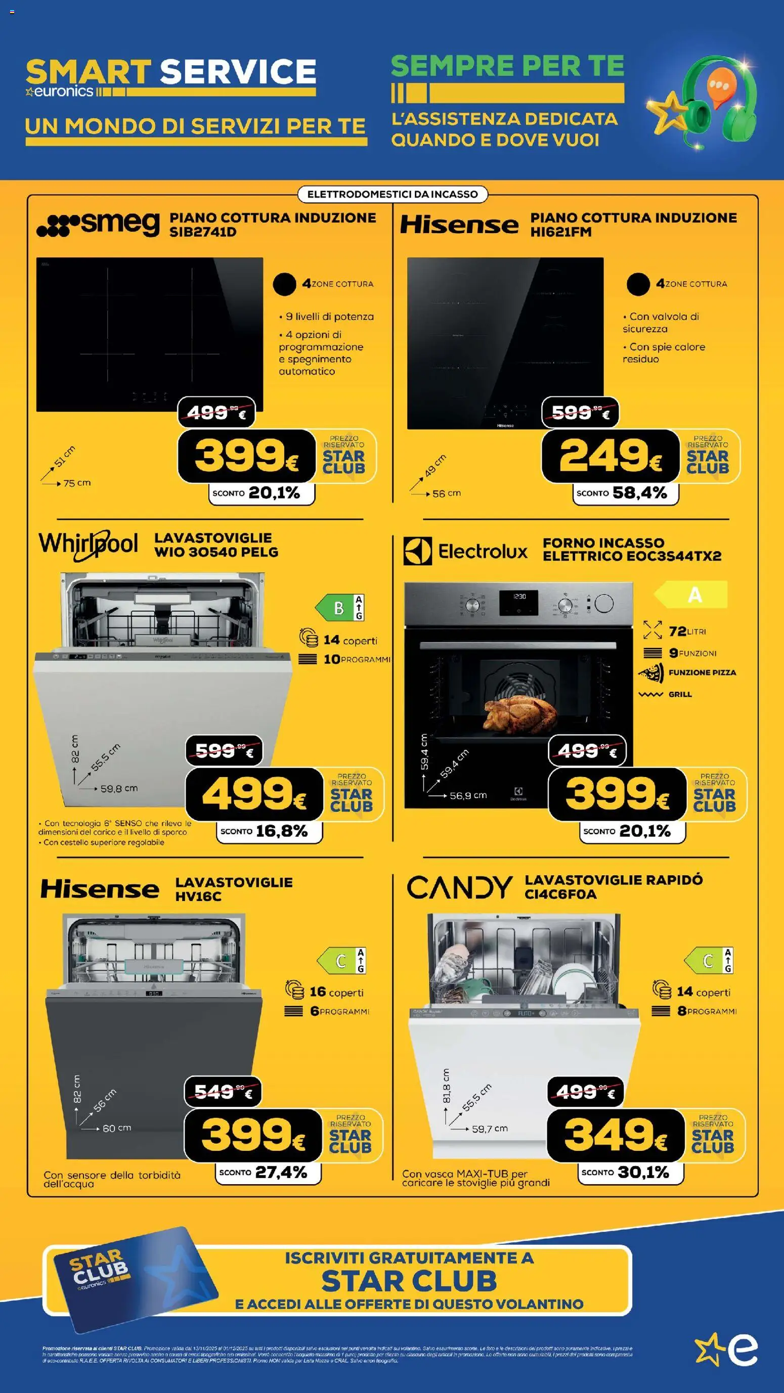 Volantino Euronics del 13.11.2025 | Pagina: 166 | Prodotti: Tè, Piano cottura, Lavastoviglie, Piano cottura induzione