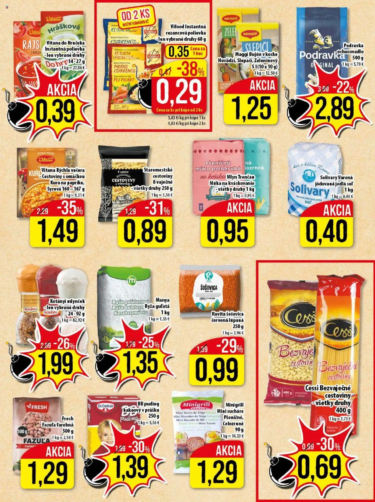 Nové Klas akcie – leták je platný od 13.10.2025 | Strana: 16 | Produkty: Cestoviny, Puding, Šošovica, Soľ