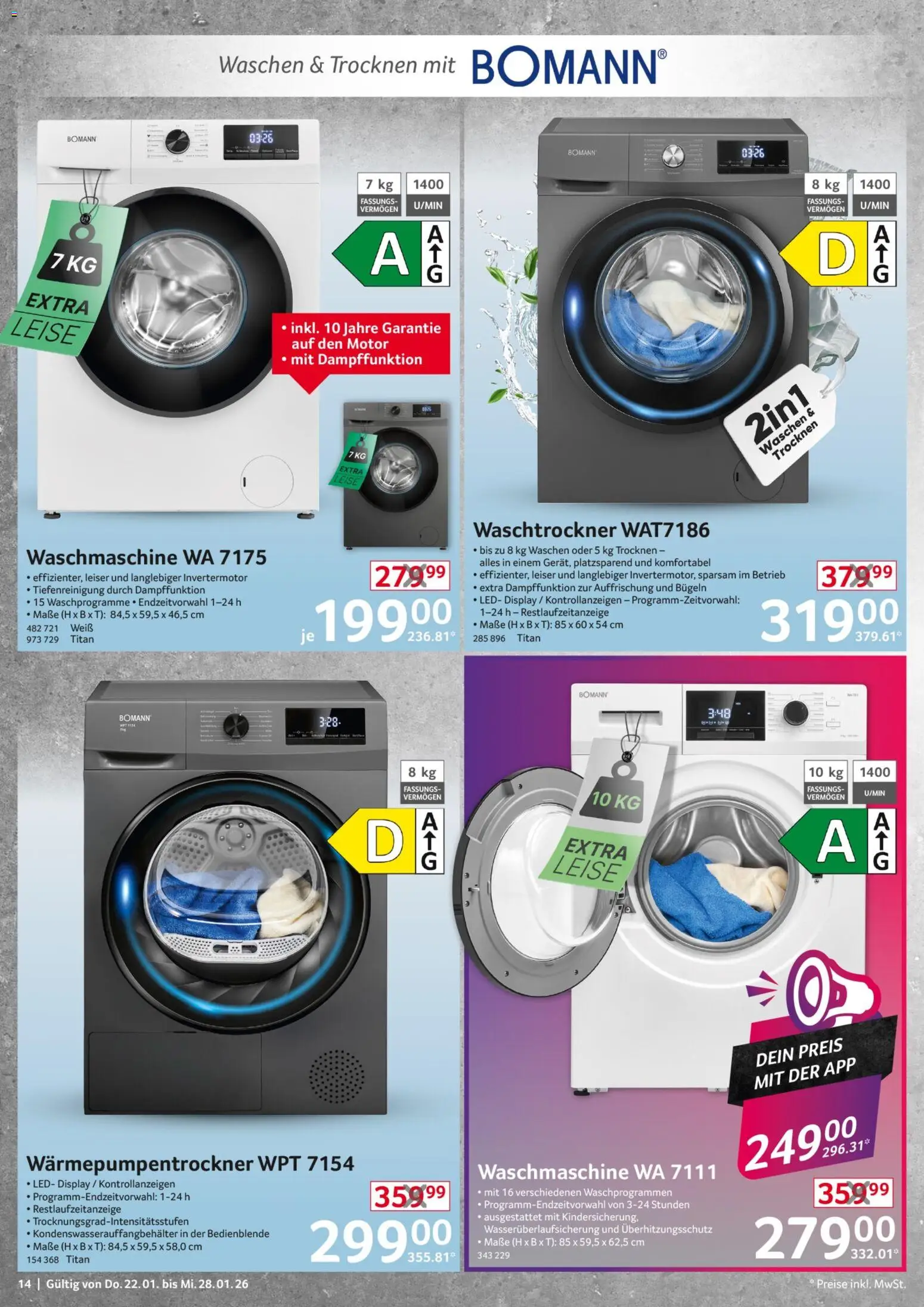 Selgros  Non Food – gültig ab 22.01.2026 | Seite: 14 | Produkte: Waschmaschine, Waschtrockner