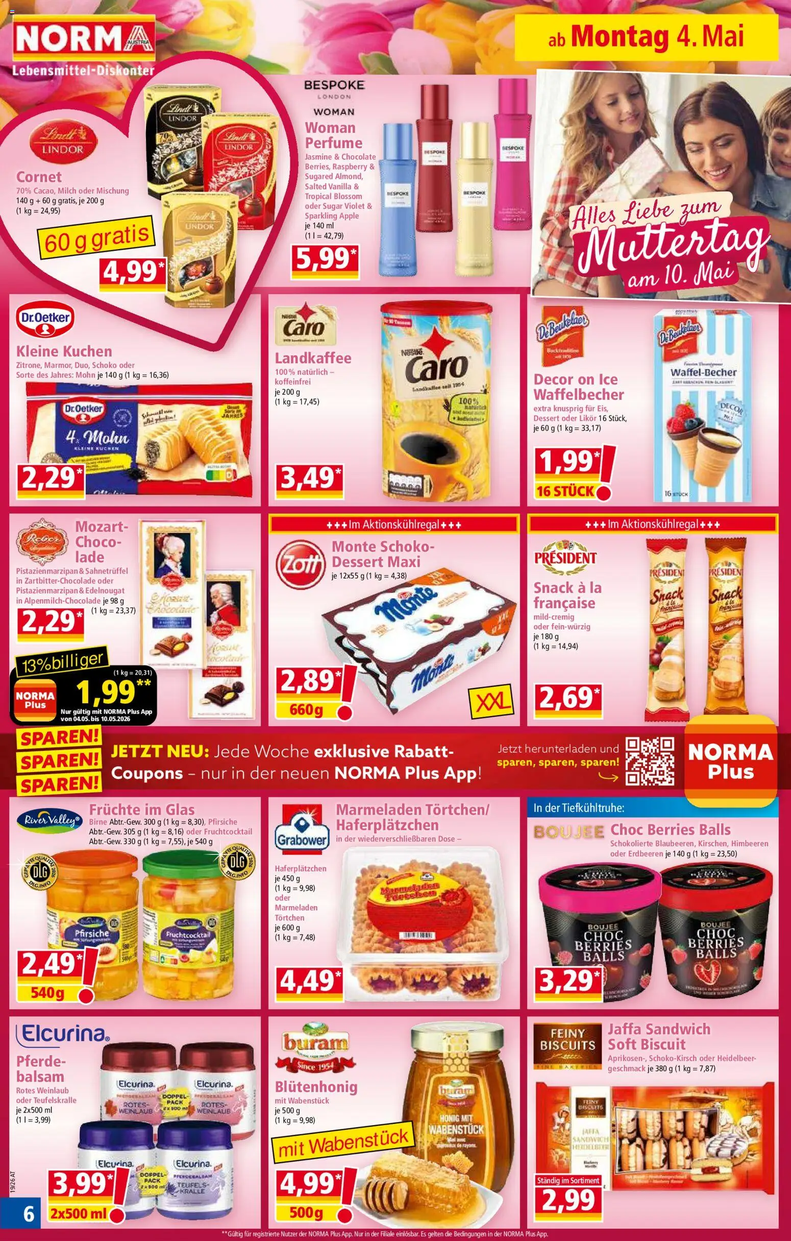 Norma Flugblatt gültig ab 04.05.2026 | Seite: 6 | Produkte: Erdbeeren, Birne, Apple, Wein