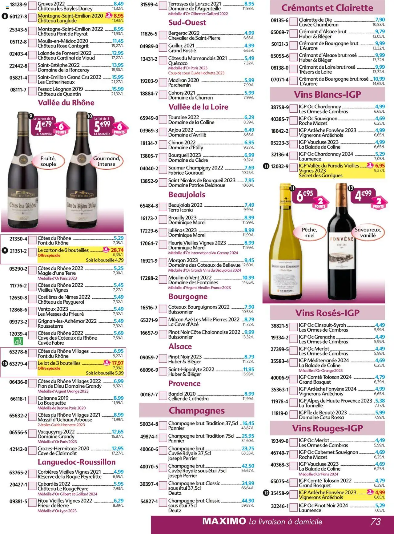  | Page: 73 | Produits: Orange, Crémant de bourgogne, Miel, Crémant