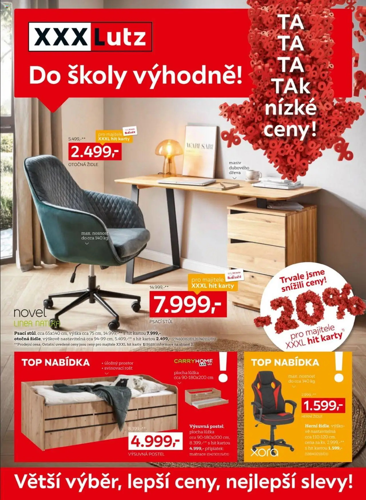 XXXLutz leták - Do školy výhodně s XXXLutz od 04.08.2025 | Strana: 1 | Produkty: Postel, Matrace, Židle, Karty