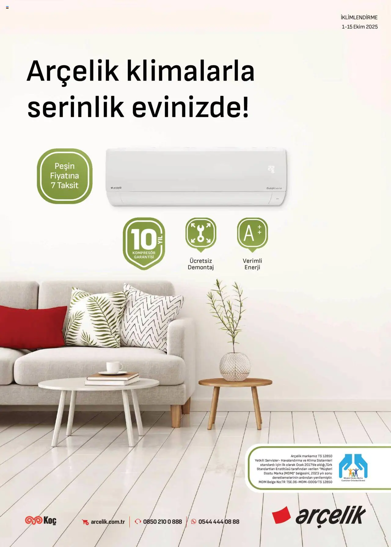 Arçelik İklimlendirme Kataloğu - 01.10.2025 tarihinden itibaren geçerlidir | Sayfa: 2 | Ürünler: Ocak, Klima