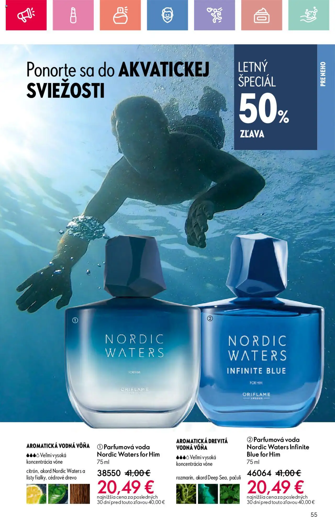 Katalóg Oriflame 9 2025 │ platný od 15.06.2025 | Strana: 55 | Produkty: Voda