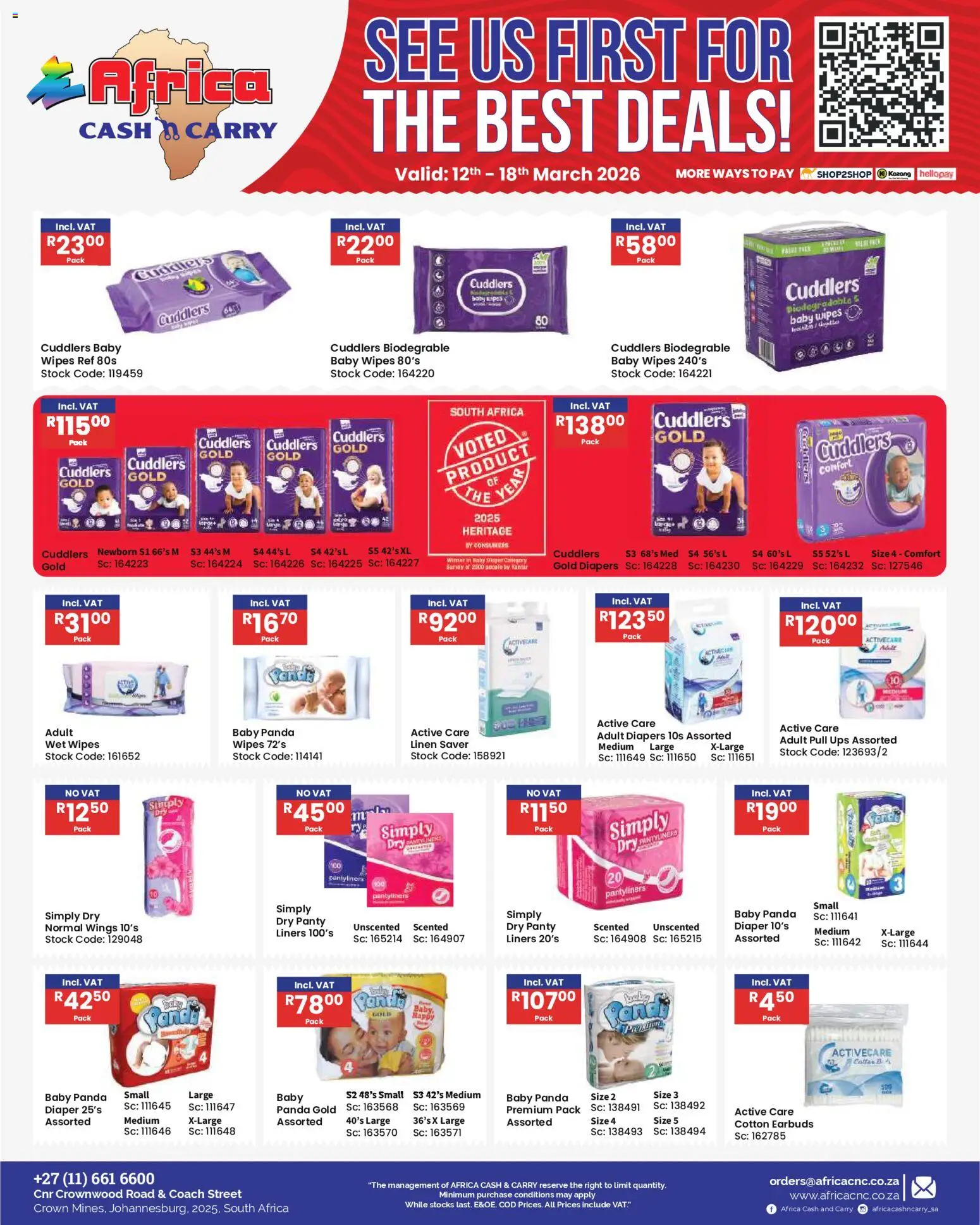 New Africa Cash & Carry catalogue – valid from 12.03.2026 | Page: 39 | Products: Earbuds, Stock