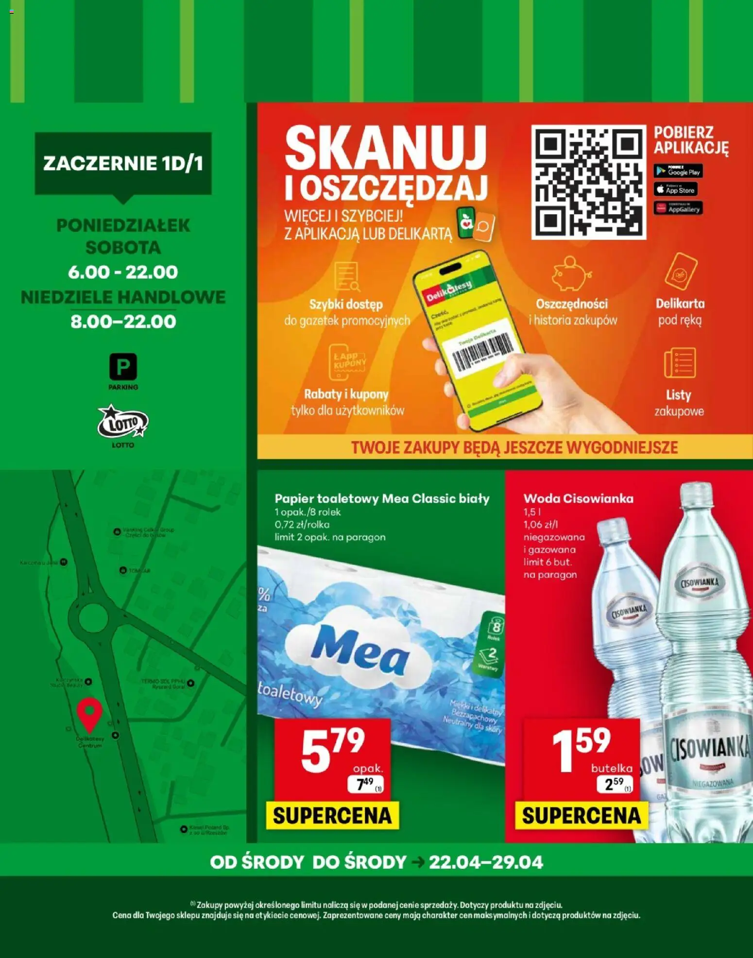 Delikatesy Centrum gazetka - Zaczernie Otwarcie od 22.04.2026 | Strona: 4 | Produkty: Papier toaletowy, Delikatesy, Woda