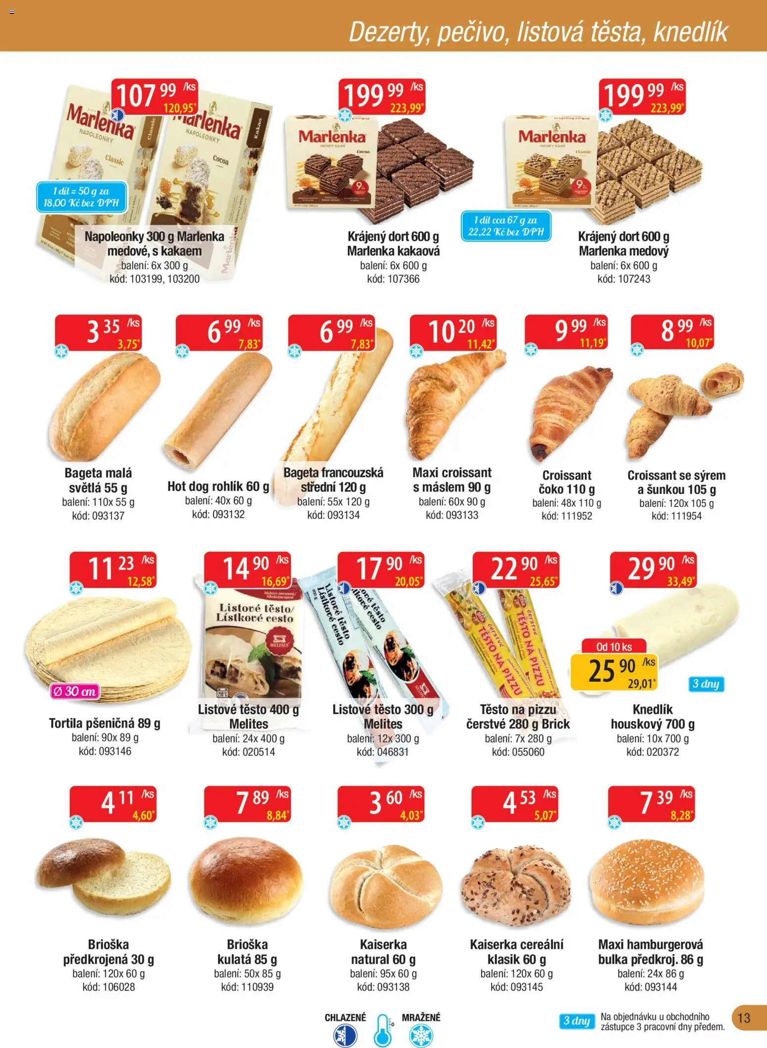 Astur & Qanto leták - Velkoobchod fresh 04/2026 od 01.04.2026 | Strana: 13 | Produkty: Brioška, Rohlík, Listové těsto, Dort