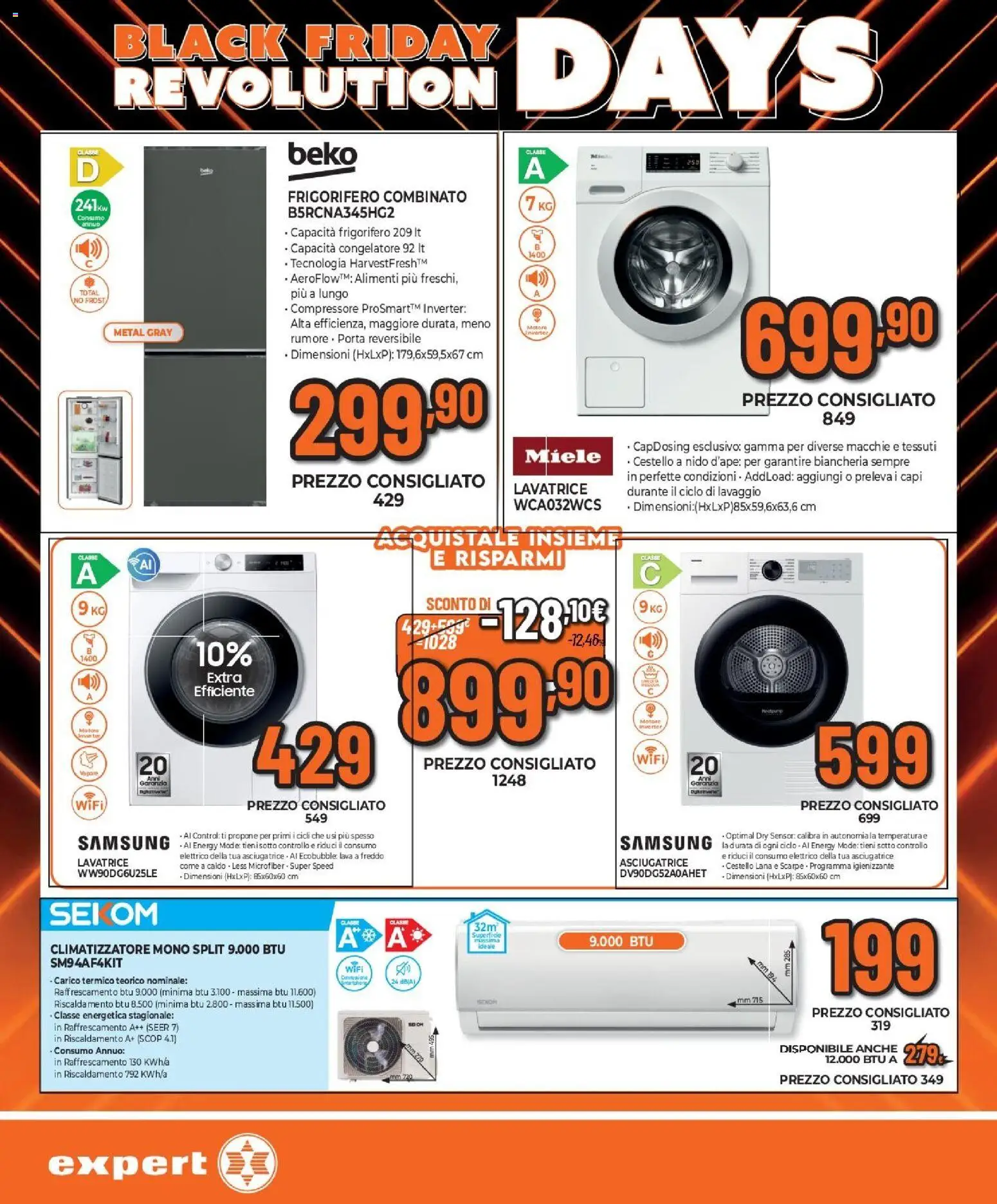 Volantino Expert del 13.11.2025 | Pagina: 6 | Prodotti: Compressore, Lavatrice, Frigorifero combinato, Samsung