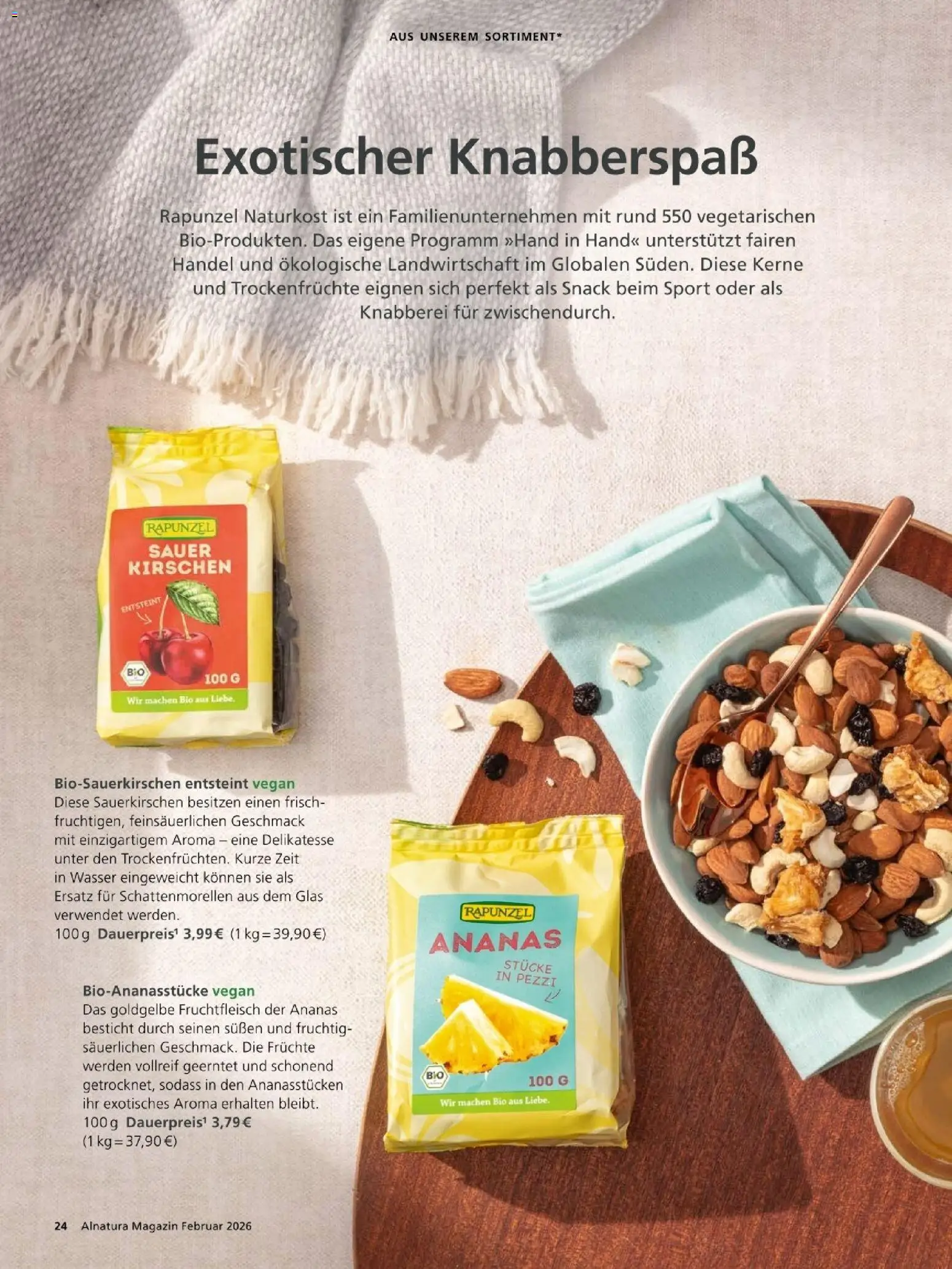 Alnatura Prospekt – gültig ab 01.02.2026 | Seite: 24 | Produkte: Ananas, Kirschen, Wasser