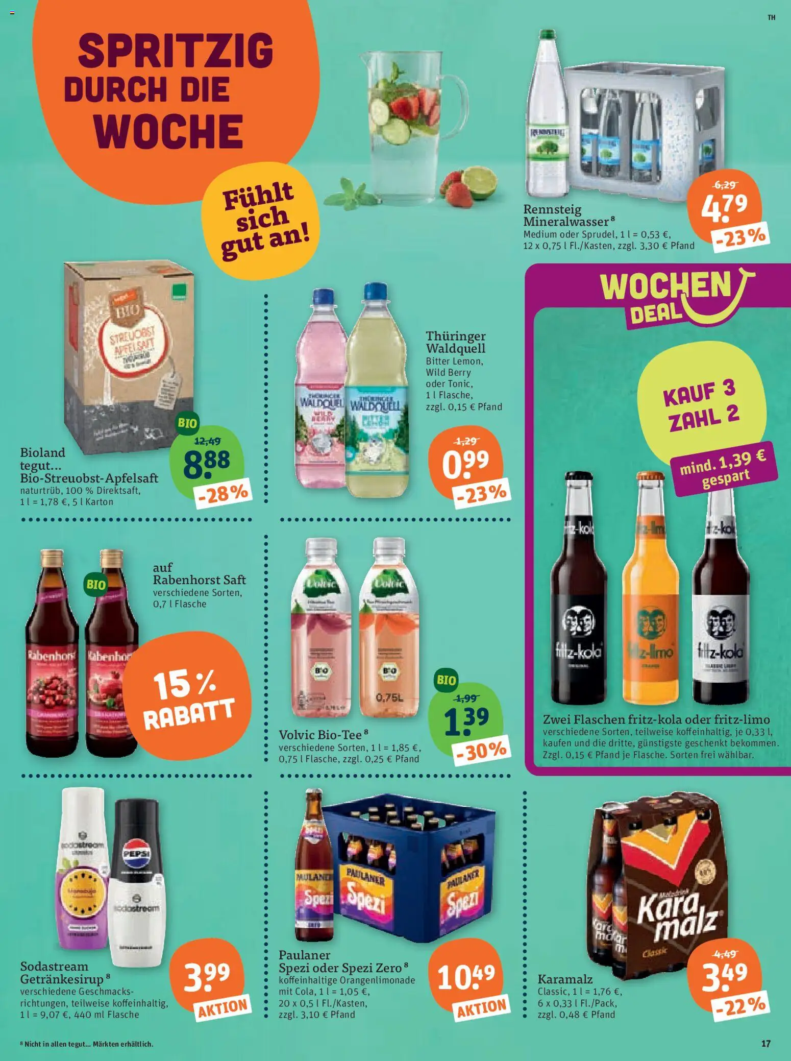 Tegut Prospekt 	 – gültig ab 10.04.2026 | Seite: 19 | Produkte: Paulaner spezi, Saft, Volvic, Sodastream