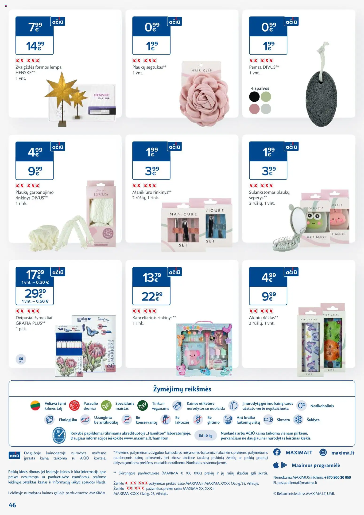 MAXIMA akcijos nuo 25.11.2025 | Puslapis: 46 | Prekių: Dėklas, Lempa