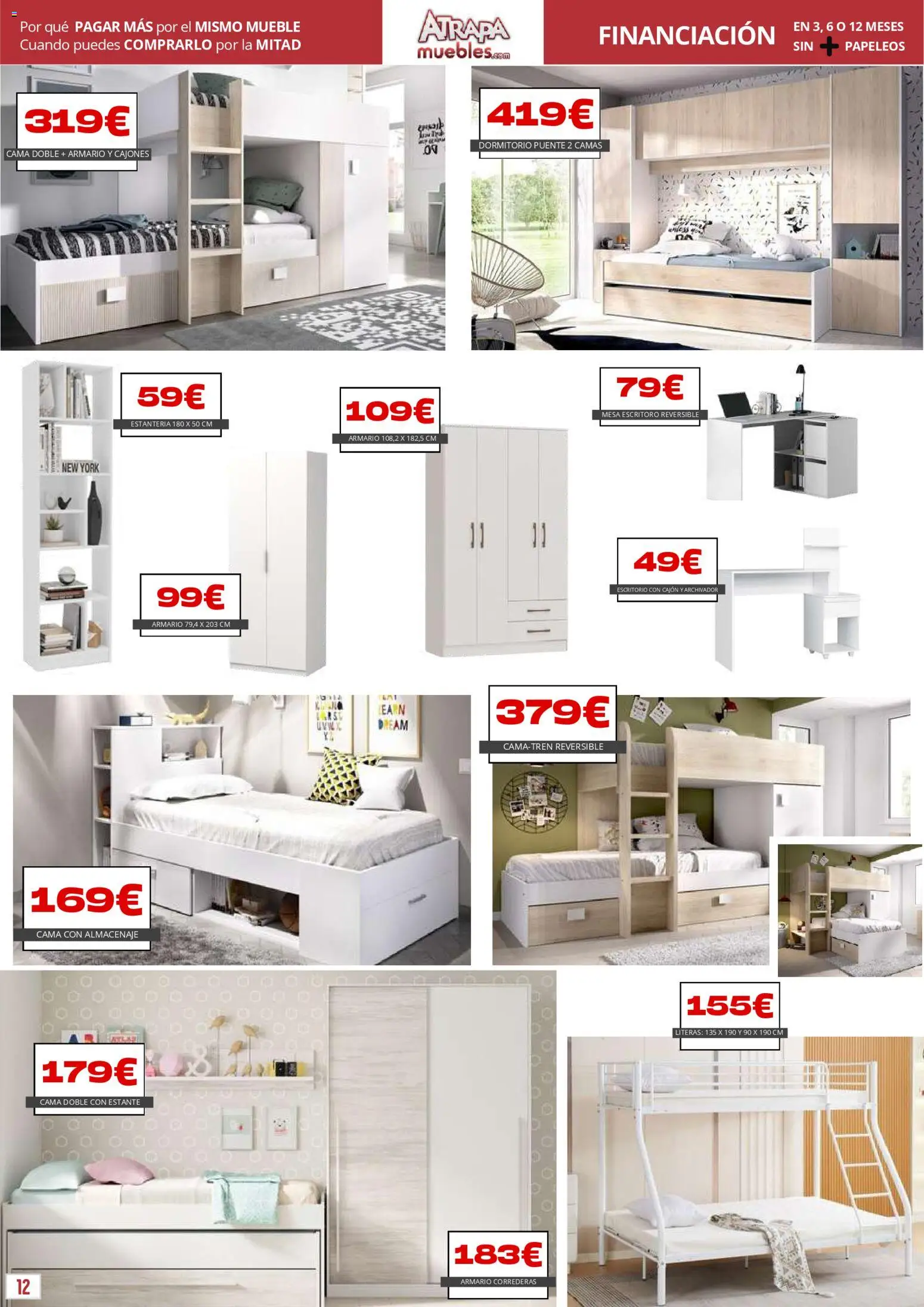 Atrapa Muebles - folleto │ válido desde el 01.02.2026 | Página: 12 | Productos: Cama, Almacenaje, Estante, Mesa