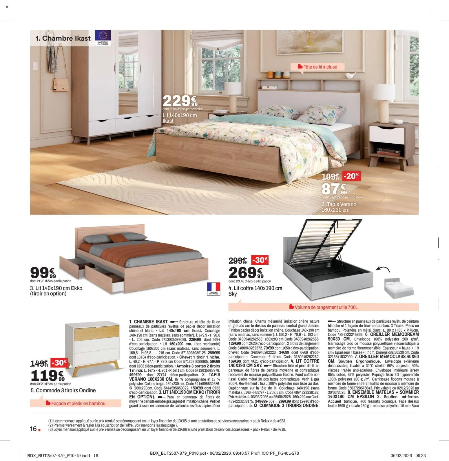{H1} | Page: 16 | Produits: Flocons, Tête de lit, Commode, Tapis