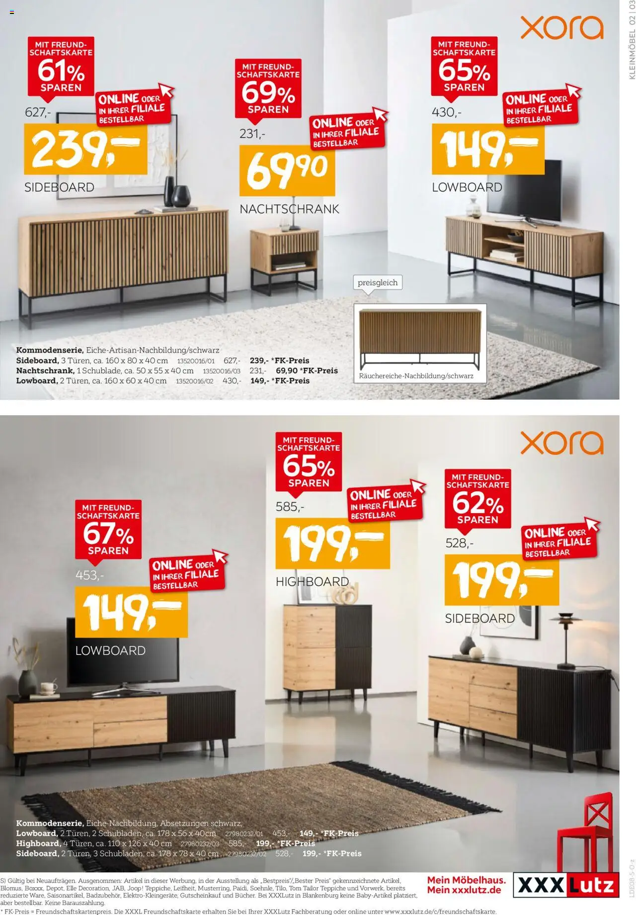 XXXL Lutz Kleinmöbel Preishits - gültig ab dem 11.08.2025 | Seite: 3 | Produkte: Sideboard, Lowboard, HIghboard