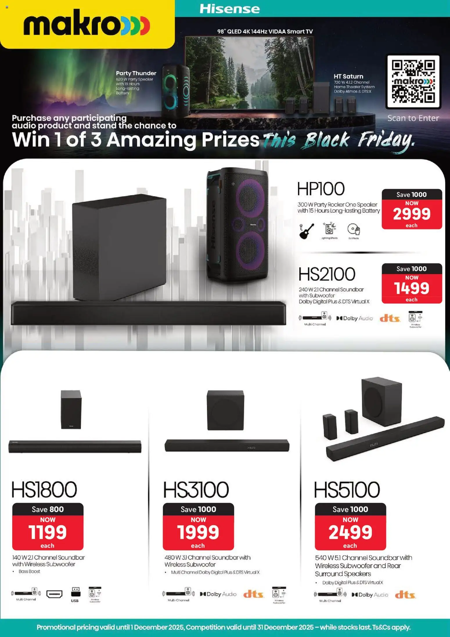 New Makro catalogue – valid from 24.11.2025 | Page: 1 | Products: Speaker, TV, Battery, Subwoofer