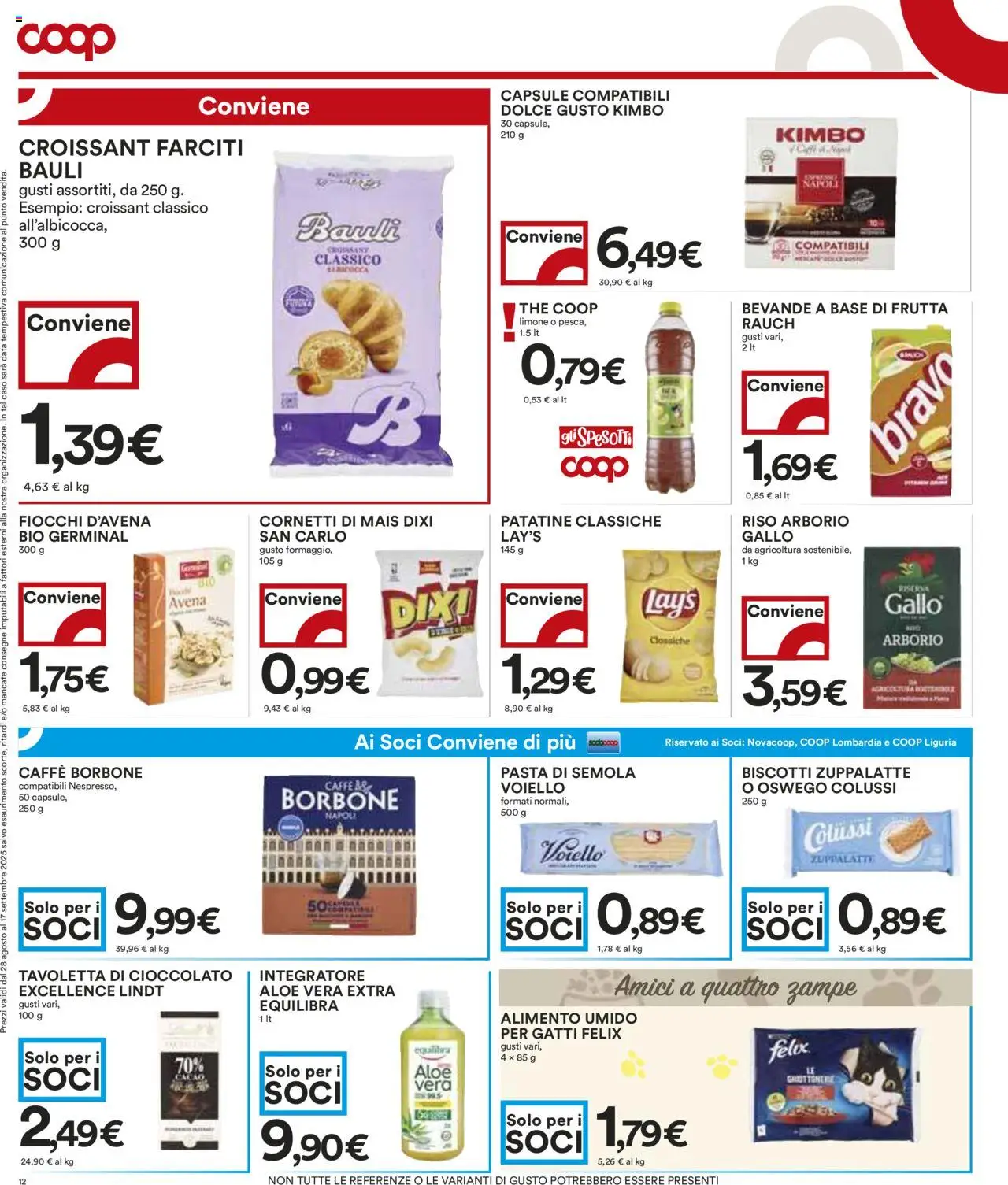 Volantino COOP del 28.08.2025 | Pagina: 12 | Prodotti: Cioccolato, Biscotti, Fiocchi, The