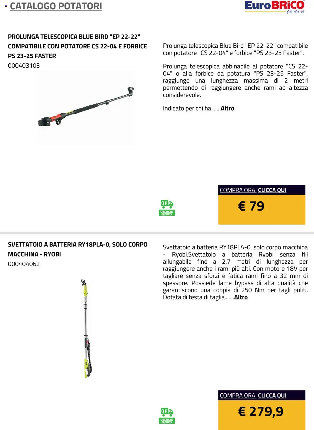 Volantino Eurobrico del 23.07.2025 | Pagina: 11 | Prodotti: Forbice, Batteria