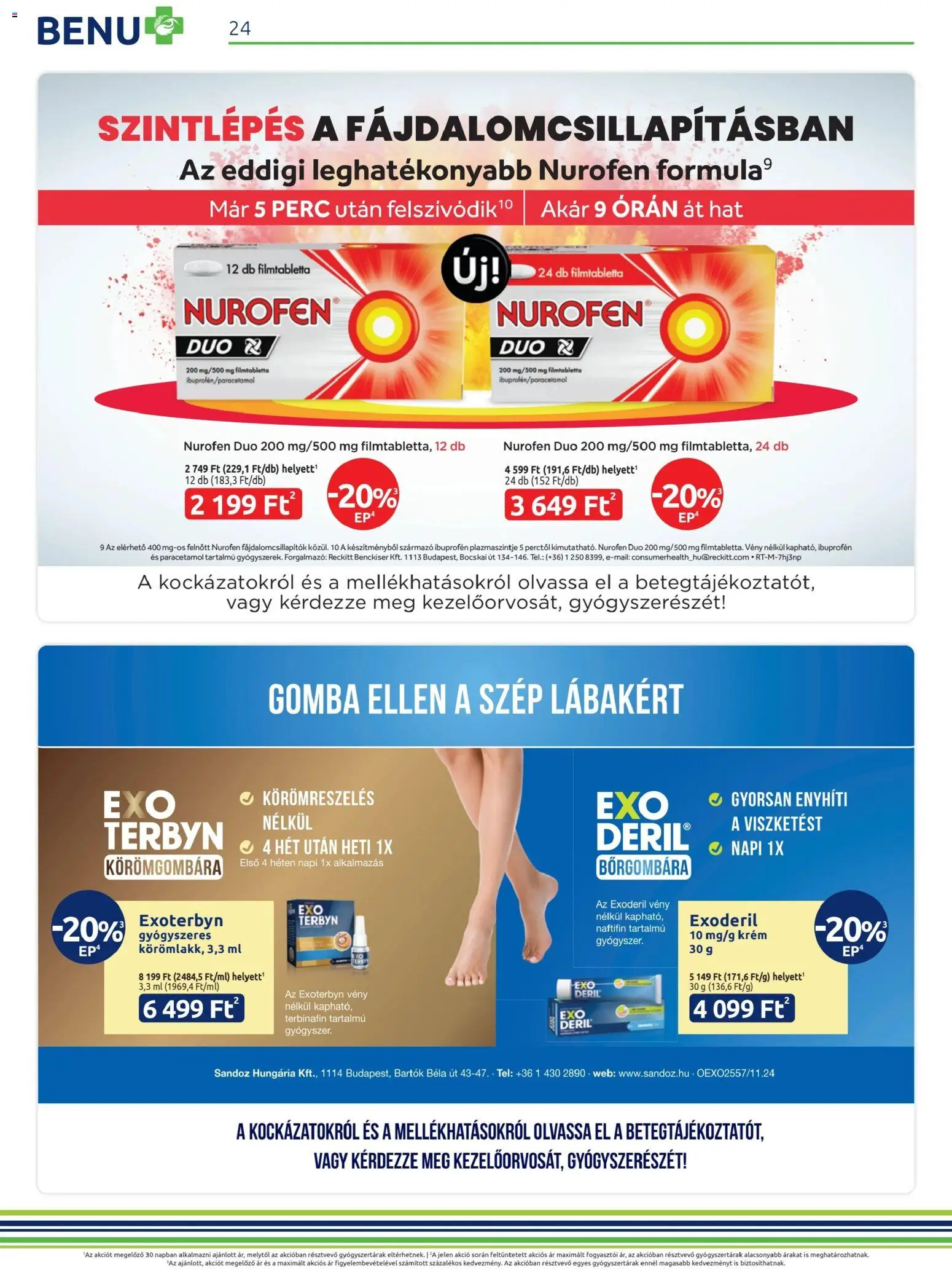 BENU Gyógyszertárak akciós ujság - amely érvényes a következő dátumtól: 01.02.2026 | Oldal: 24 | Termékek: Gomba