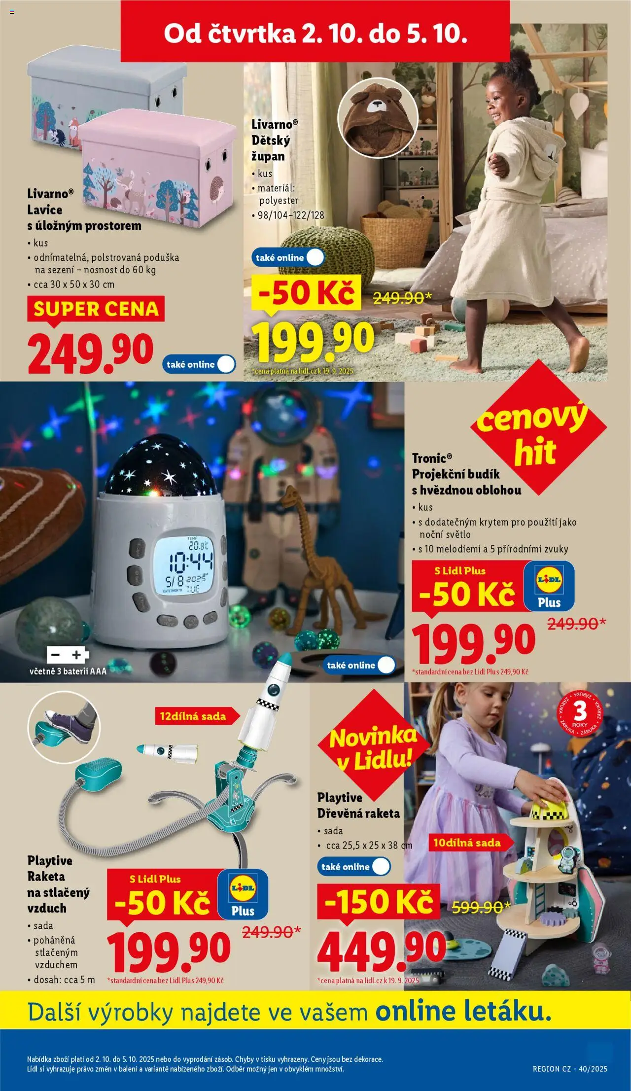 Lidl leták od 02.10.2025 | Strana: 33 | Produkty: Dětský župan, Župan, Budík, Lavice