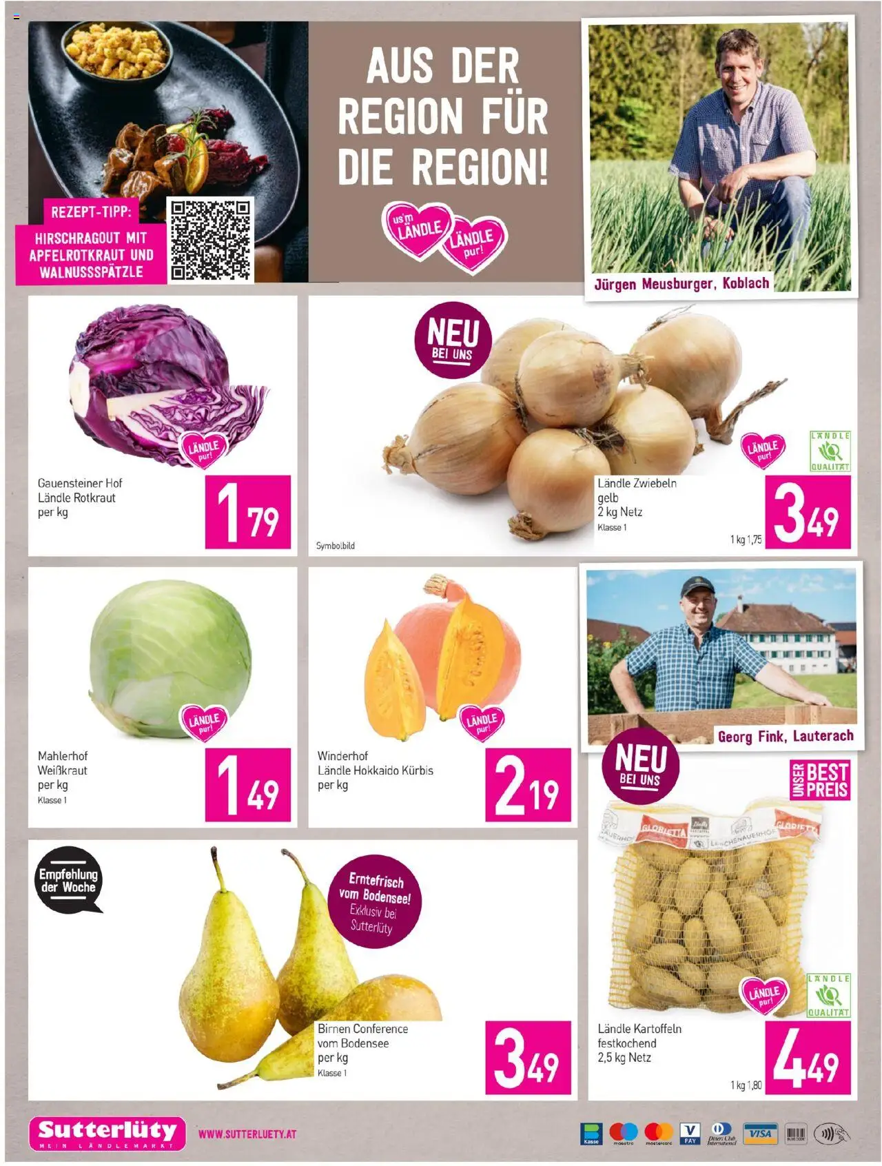 Sutterlüty Flugblatt gültig ab 09.10.2025 | Seite: 24 | Produkte: Kartoffeln, Zwiebeln, Kürbis