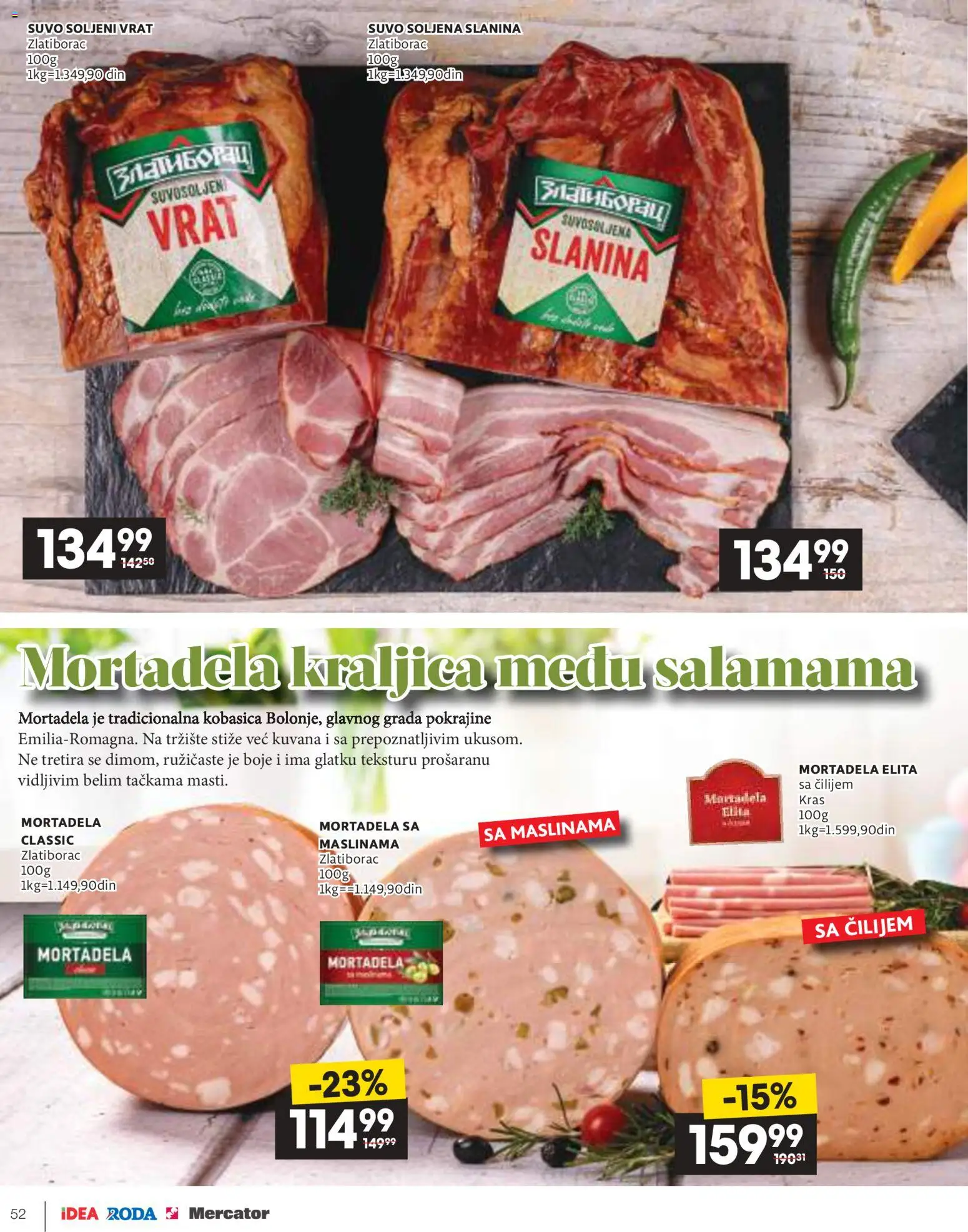 Roda katalog - važi od 09.04.2026 | Strana: 52 | Proizvode: Mortadela, Slanina, Kobasica