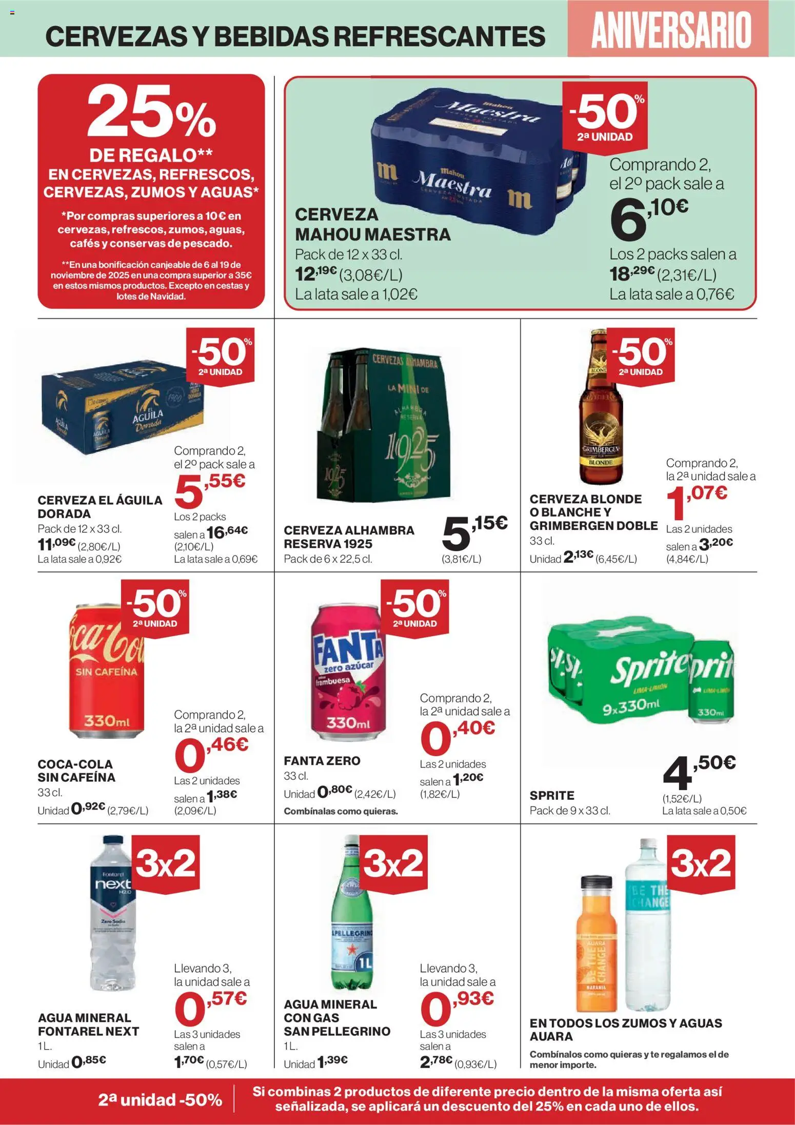 El Corte Inglés ofertas │ válido desde el 23.10.2025 | Página: 32 | Productos: Cerveza, Té, Πρίζες, Agua mineral