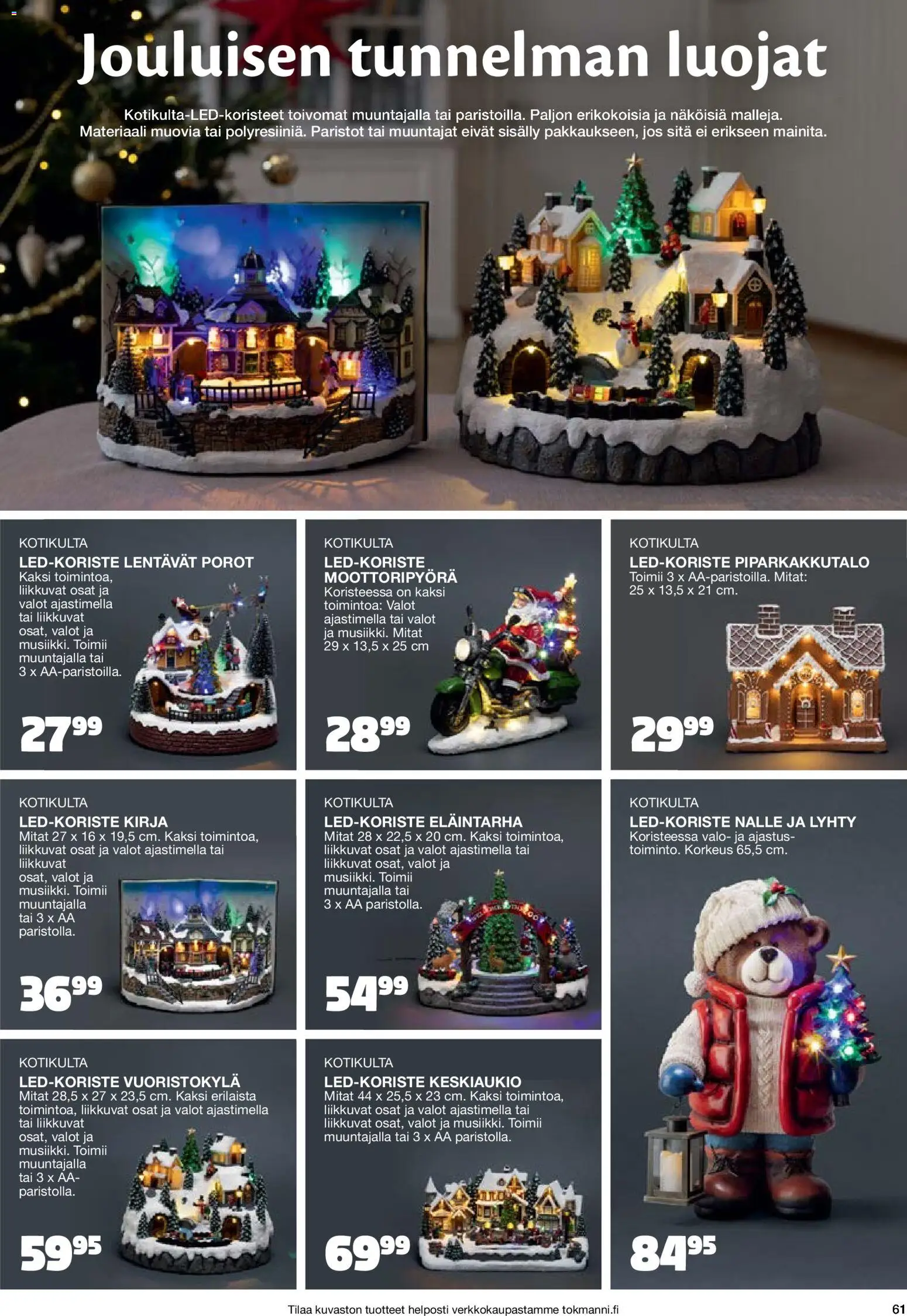 Tokmanni - Joulukuvasto 2025 – voimassa 30.10.2025 alkaen | Sivu: 61 | Tuotteet: Lyhty, Kirja, Paristot