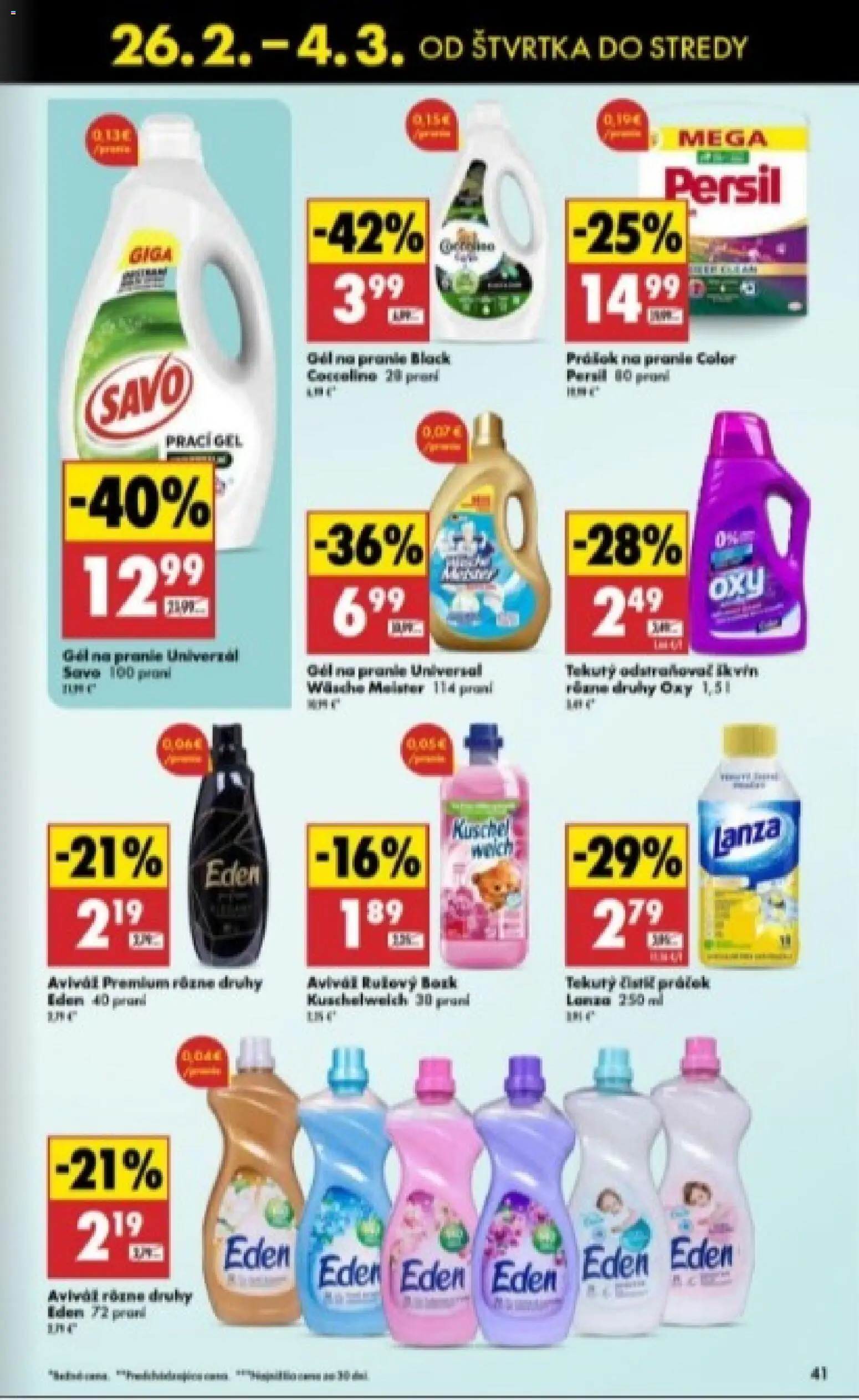 Nové Biedronka akcie – leták je platný od 26.02.2026 | Strana: 41 | Produkty: Persil, Savo, Aviváž, Coccolino
