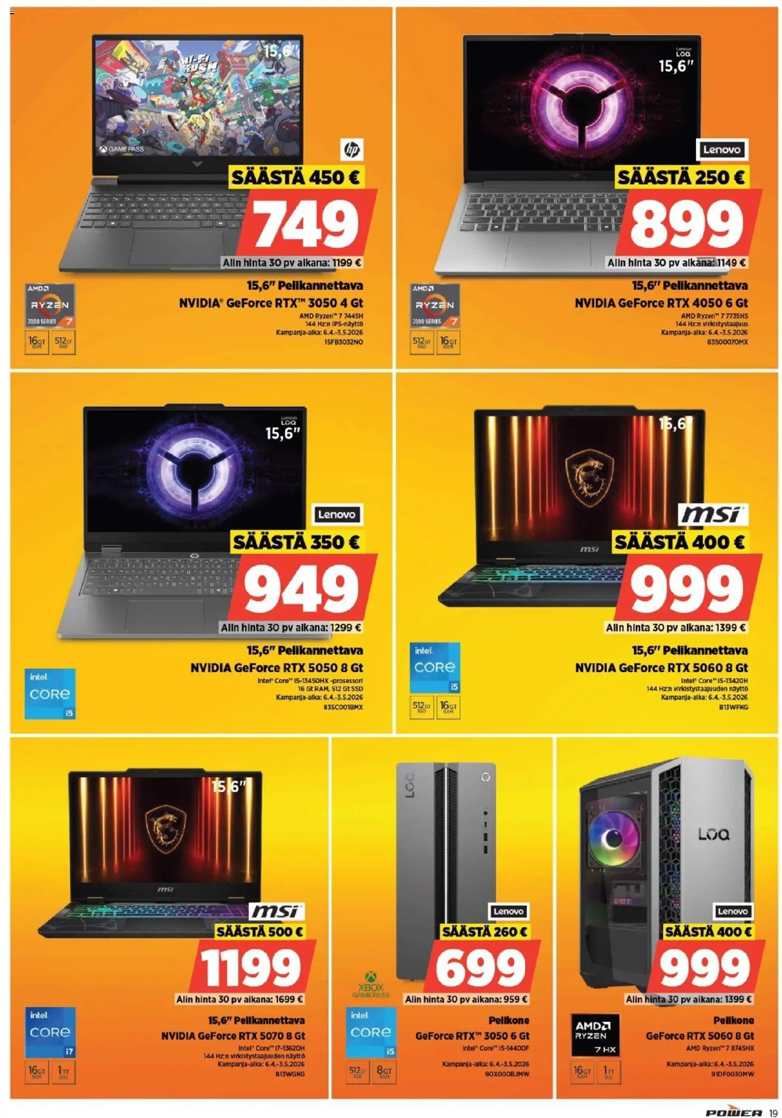 Power tarjoukset – voimassa 21.04.2026 alkaen | Sivu: 19 | Tuotteet: Pelikannettava, Näyttö, Xbox
